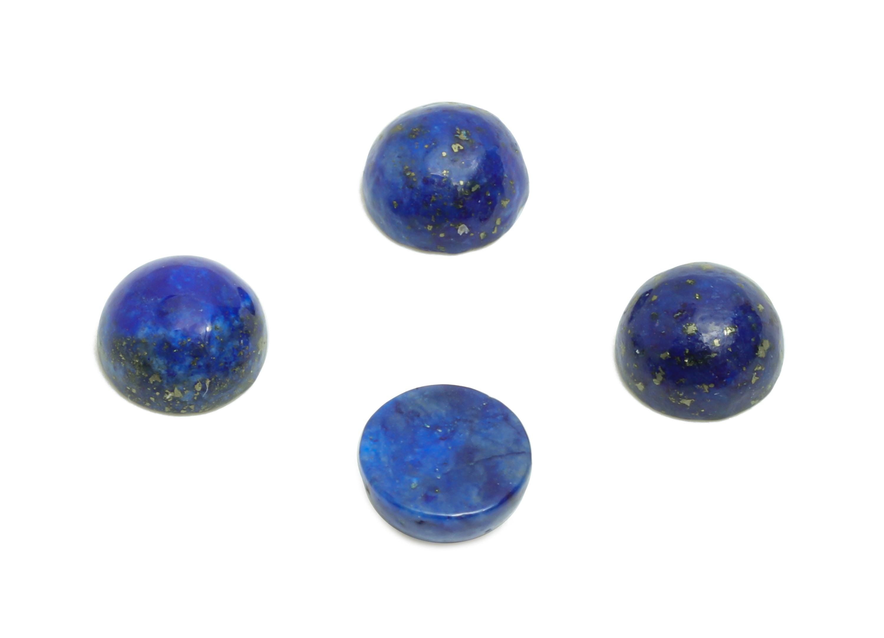 6mm Lapis Lazuli Cabochon - Round Bezel Setting Stone for Jewelry Making - Smooth Lapis Cabochon for Ring - Healing Stone Gemstone - NS2928 - DOMEDBAZAAR