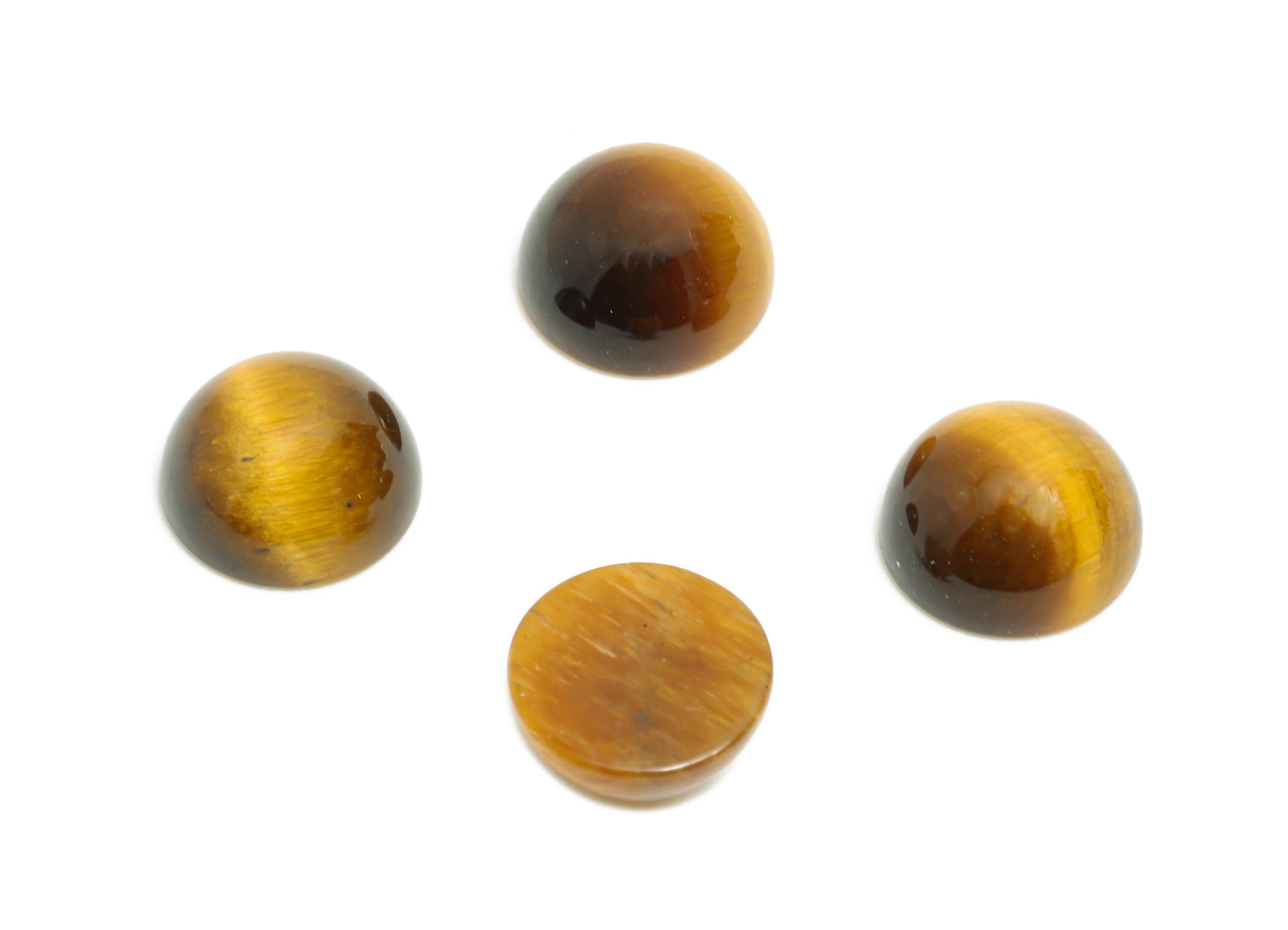 6mm Tigereye Cabochon - Round Bezel Setting Stone for Jewelry Making - Smooth Tigereye Cabochon for Ring - Healing Stone Gemstone - NS2938 - DOMEDBAZAAR