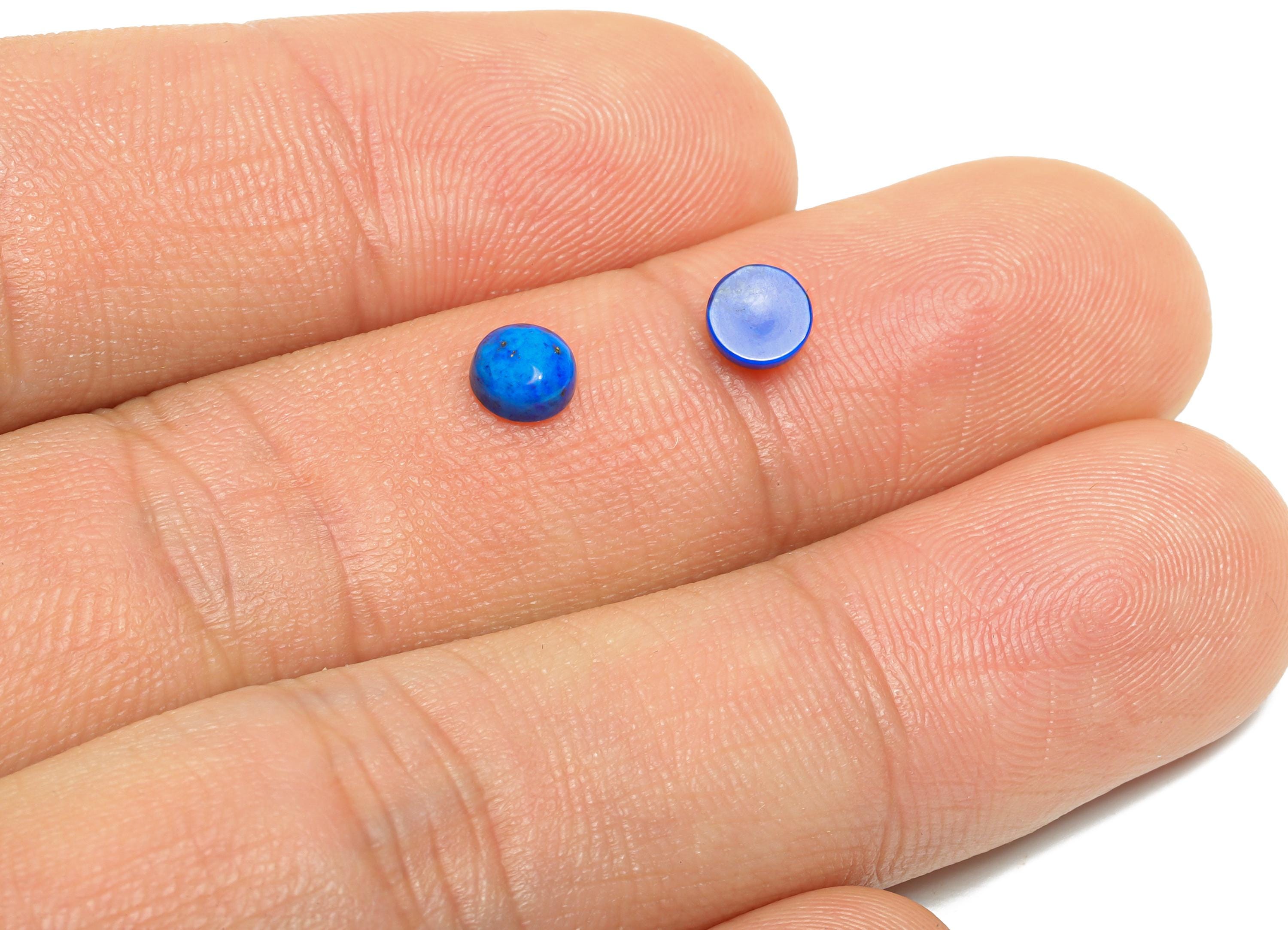 5mm Cabochon Round Deep Blue Lapis Stone - High-Quality Lapis Lazuli For DIY Jewelry - Polished Healing Stone For Jewelry Setting - NS2718 - DOMEDBAZAAR