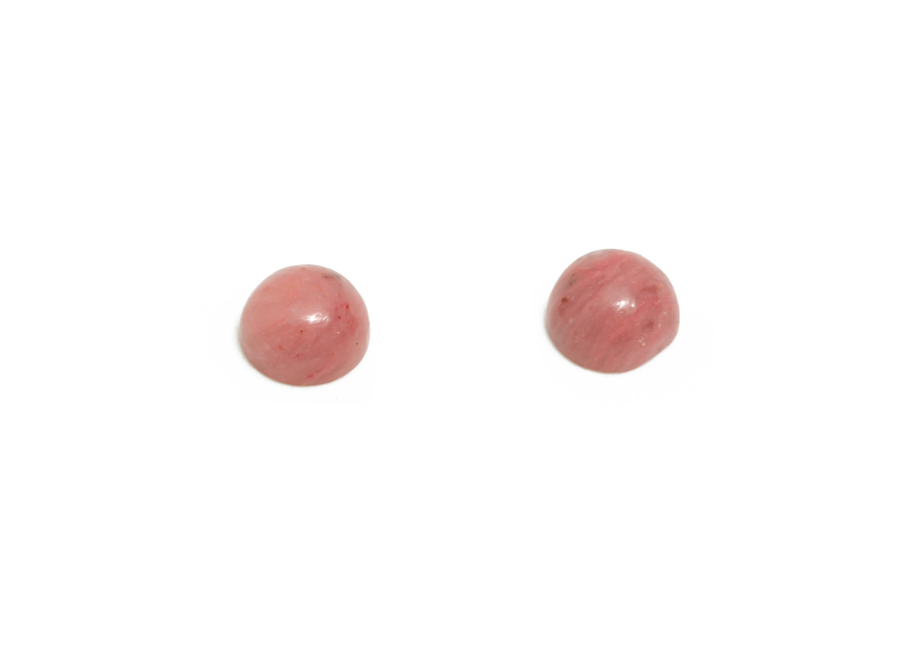 4mm Rhodonite Cabochon - Round Bezel Setting Stone for Pendant Jewelry - Polished Cabochon for Rings - Healing Stone Gemstone - NS2929 - DOMEDBAZAAR