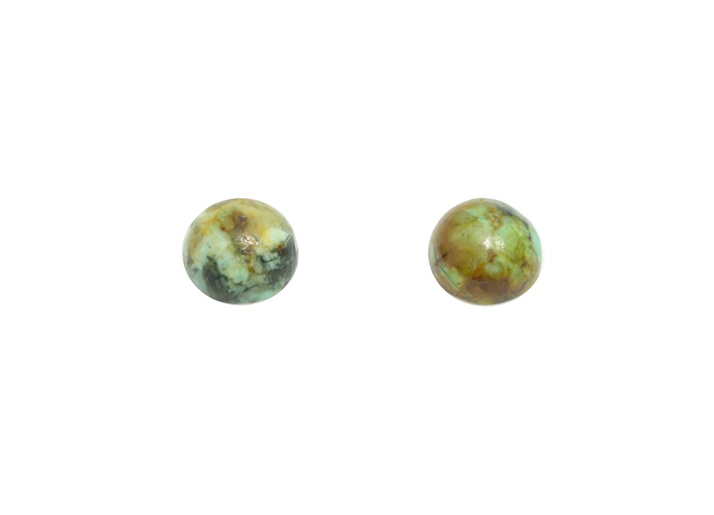 4mm African Turquoise Cabochon - Round Bezel Setting Stone for Pendant Jewelry - Polished Cabochon for Ring - Healing Stone Gemstone -NS2930 - DOMEDBAZAAR