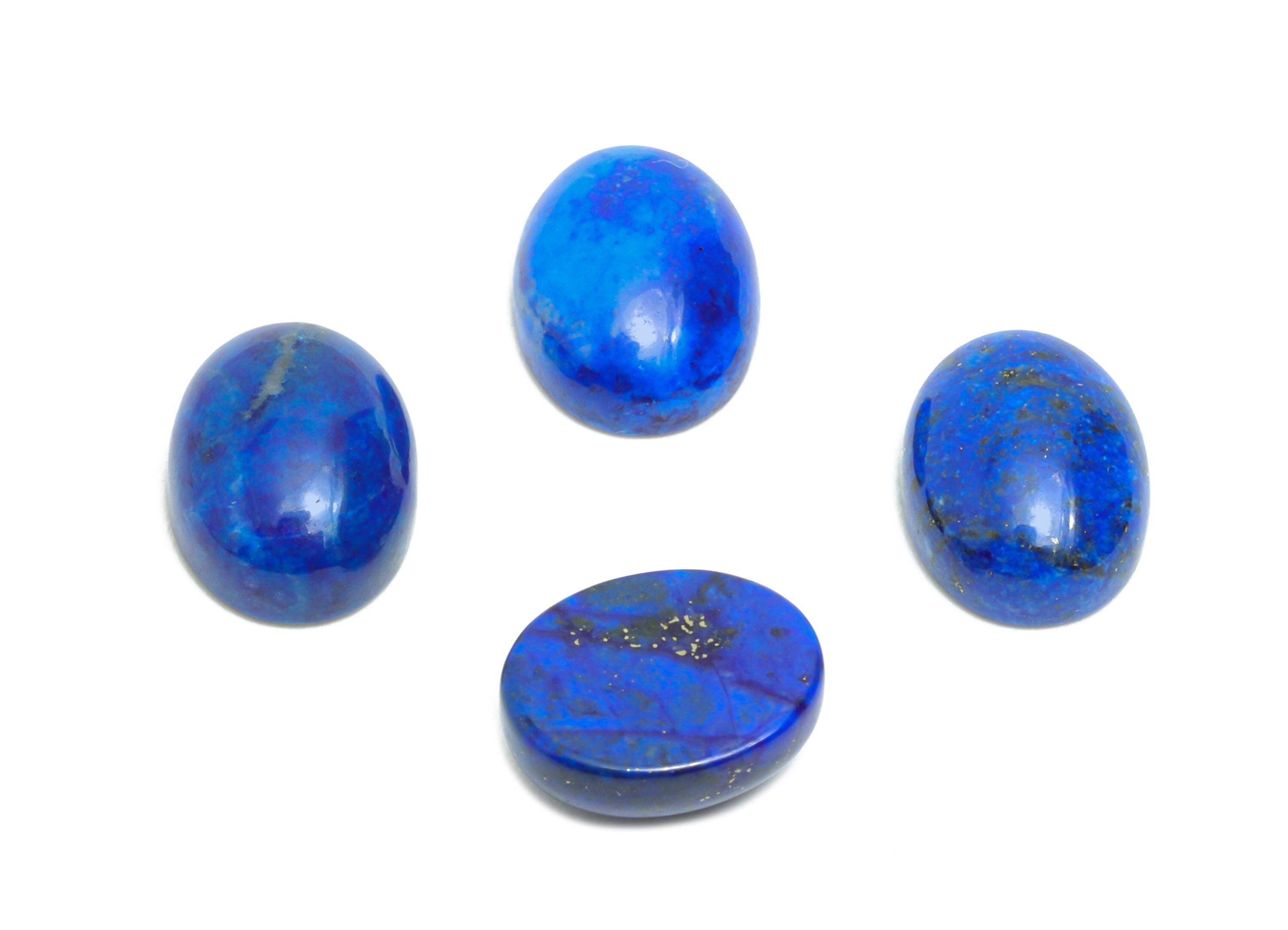 7*9mm Cabochon Oval Deep Blue Lapis Stone - Handmade Stone For DIY Jewelry - Best Lapis Lazuli Jewelry Supplies For Bezel Setting - NS2726 - DOMEDBAZAAR