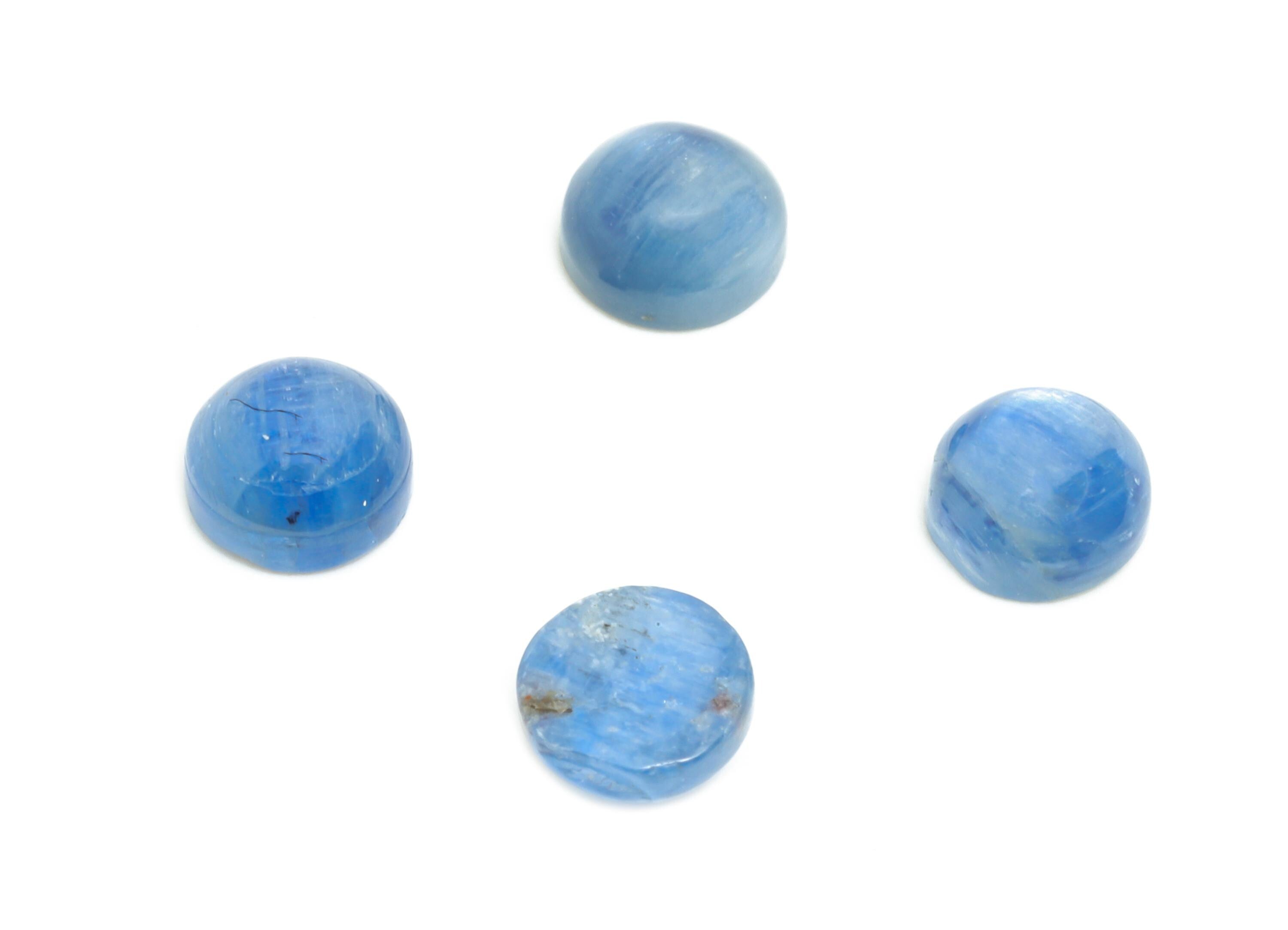 5mm Cabochon Round Kyanite - Kyanite For Jewelry Making - High-Quality Kyanite Cabochon For Bezel Setting - Kyanite For Setting - NS2733 - DOMEDBAZAAR