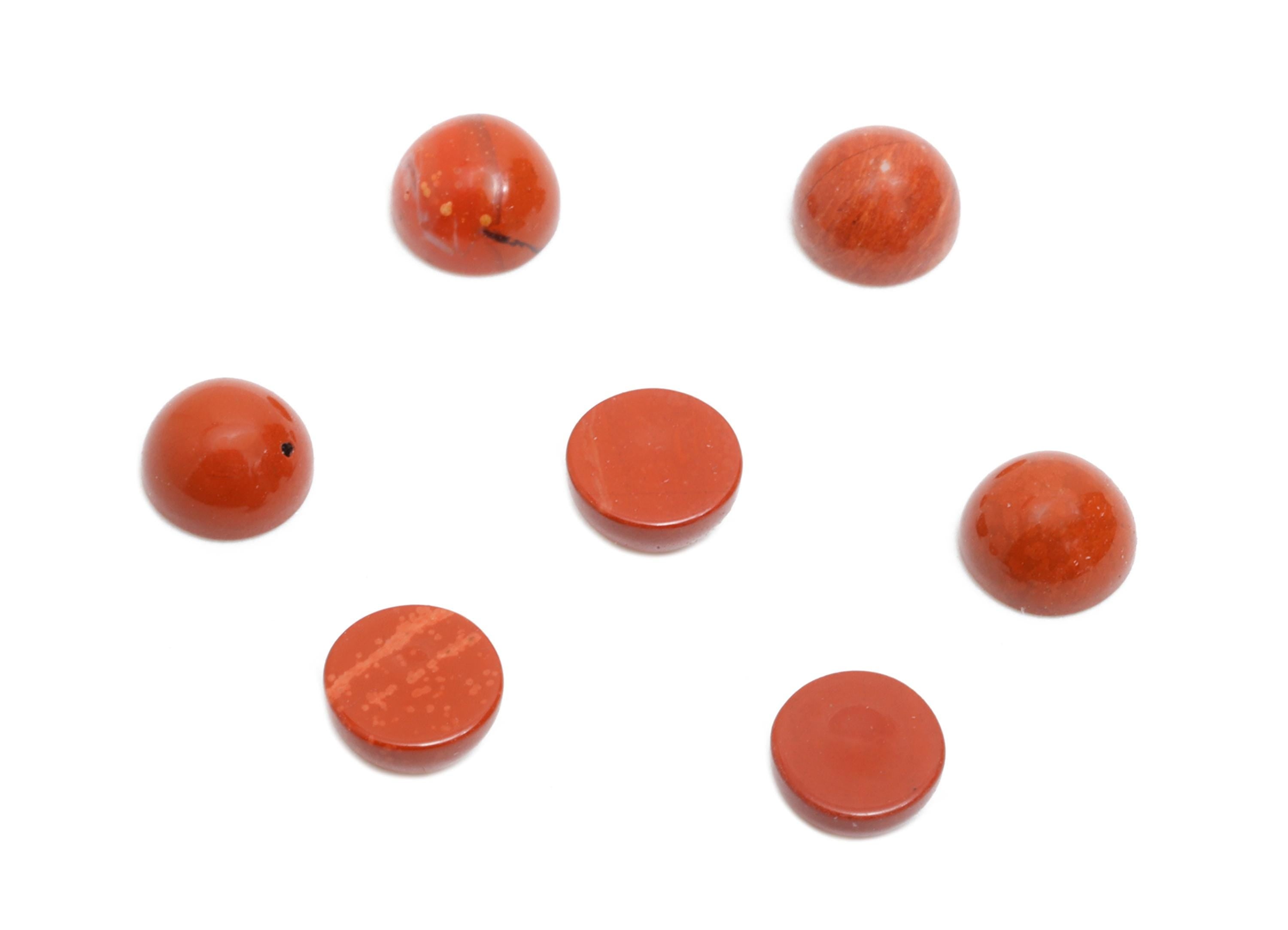 4mm Red Natural Stone Cabochon - Round Bezel Setting Stone for Pendant Jewelry - Polished Cabochon for Rings - Healing Gemstone - NS2949 - DOMEDBAZAAR