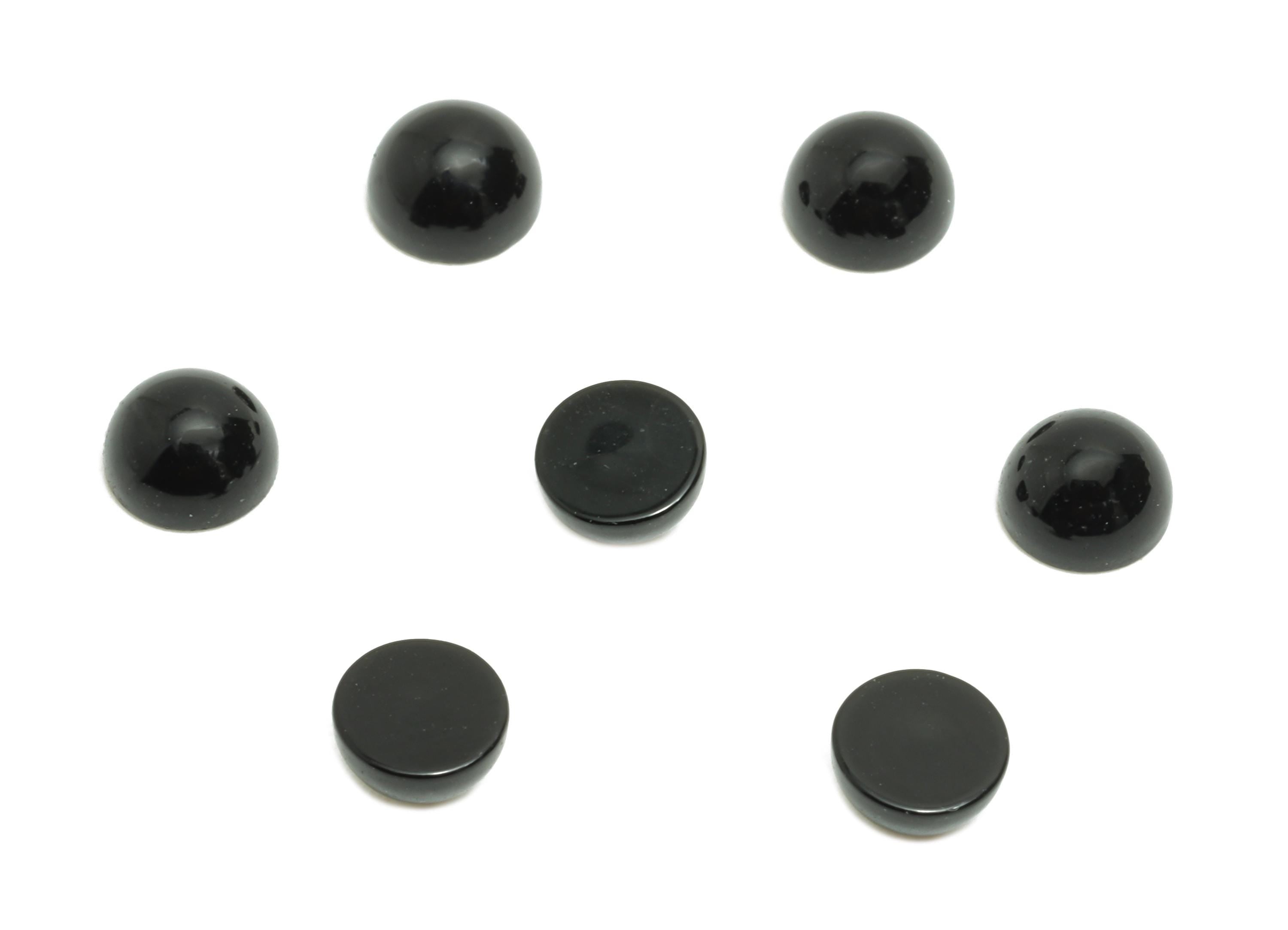4mm Black Onyx Cabochon - Round Bezel Setting Stone for Pendant Jewelry - Polished Cabochon for Ring - Healing Natural Gemstone - NS2947 - DOMEDBAZAAR