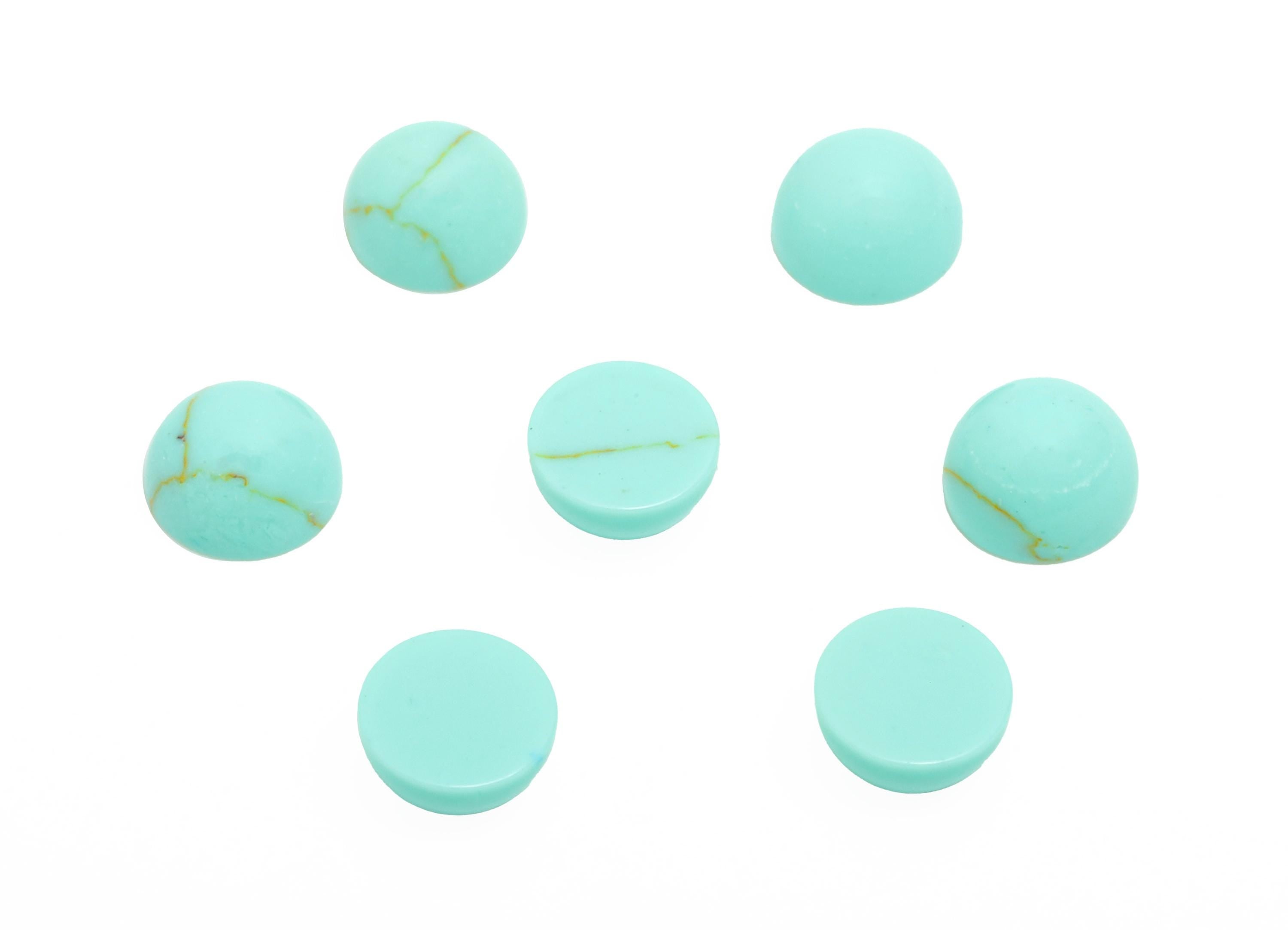 4mm Turquoise Cabochon - Round Bezel Setting Stone for Pendant Jewelry - Polished Turquoise Cabochon for Ring - Healing Gemstone - NS2945 - DOMEDBAZAAR