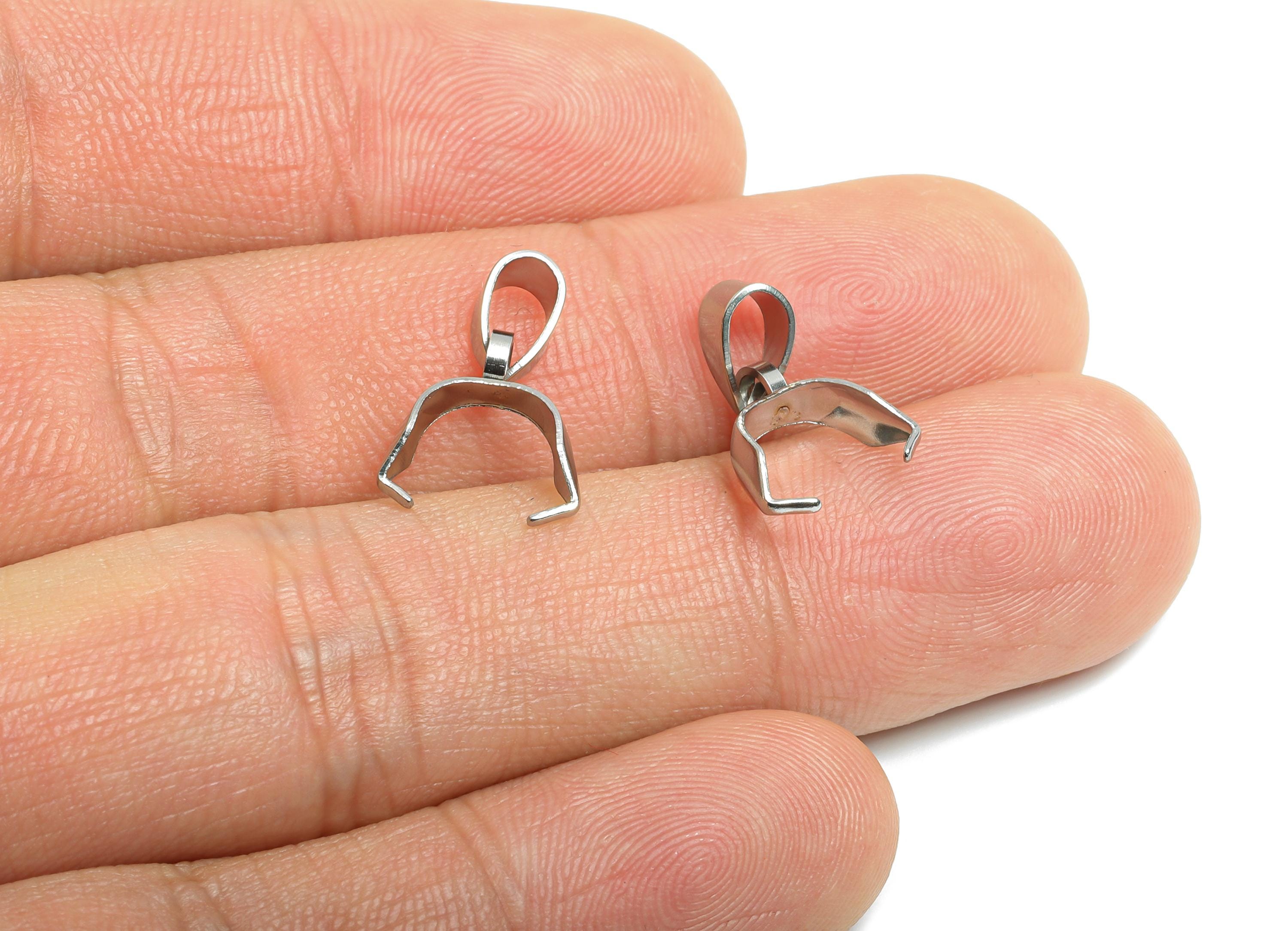 Steel Necklace Connection Buckle - Universal Necklace Buckle - Silver Steel Buckle Clasp - Melon Seed for Necklace - 17x10.25x3.7mm - SS2257 - DOMEDBAZAAR