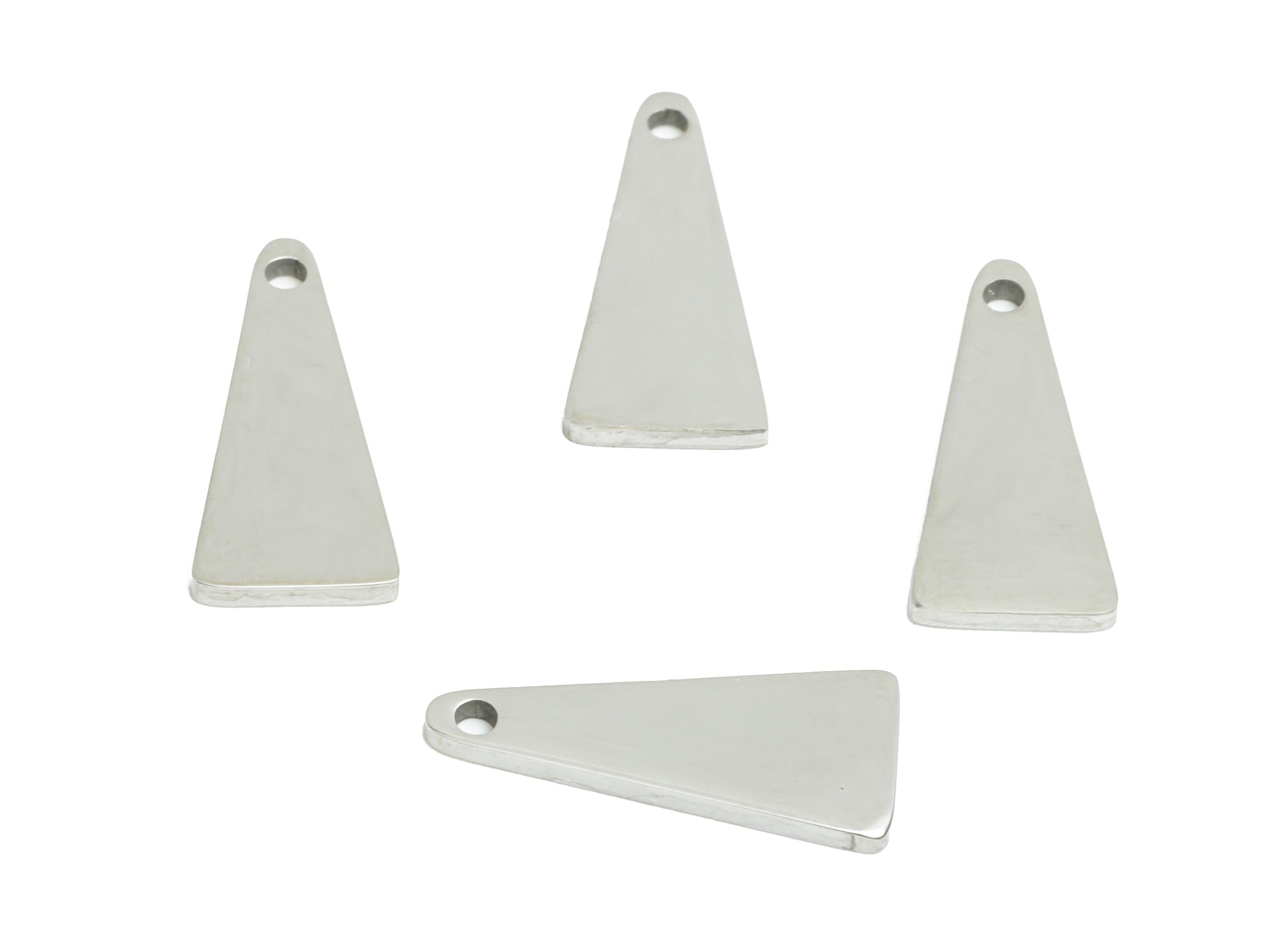 Steel Triangle Charms - Laser Cut Geometric Jewelry - Flat Metal Jewelry Component - DIY Craft Making Supplies - 13.88x6x0.98mm - SS2330 - DOMEDBAZAAR