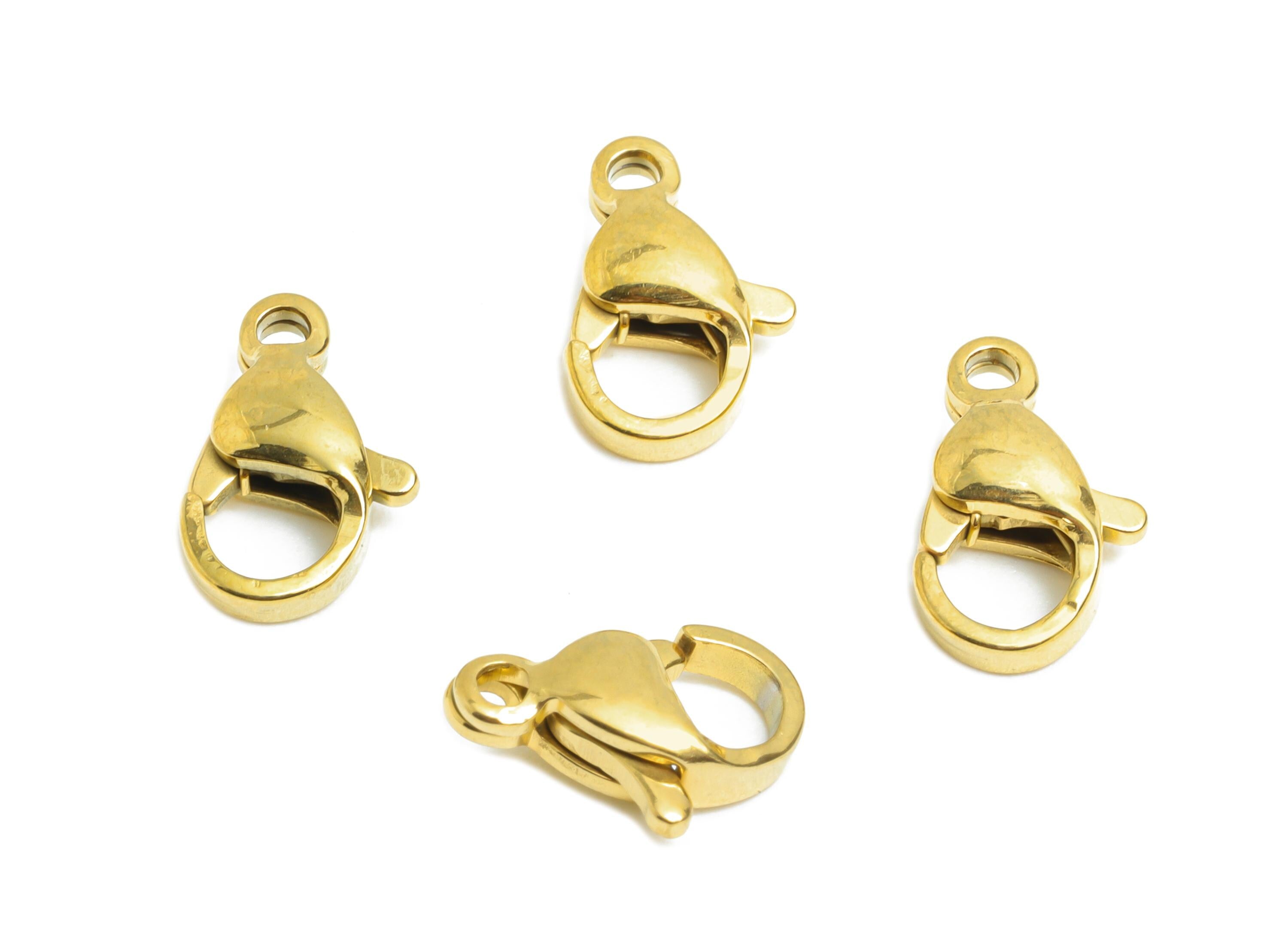 Steel Lobster Clasp - Fashion Jewelry Clasp for DIY Necklaces - Clasp for Beaded Bracelets - 18K Real Vacuum Plating - 10x6x3.43mm - SS2349G - DOMEDBAZAAR