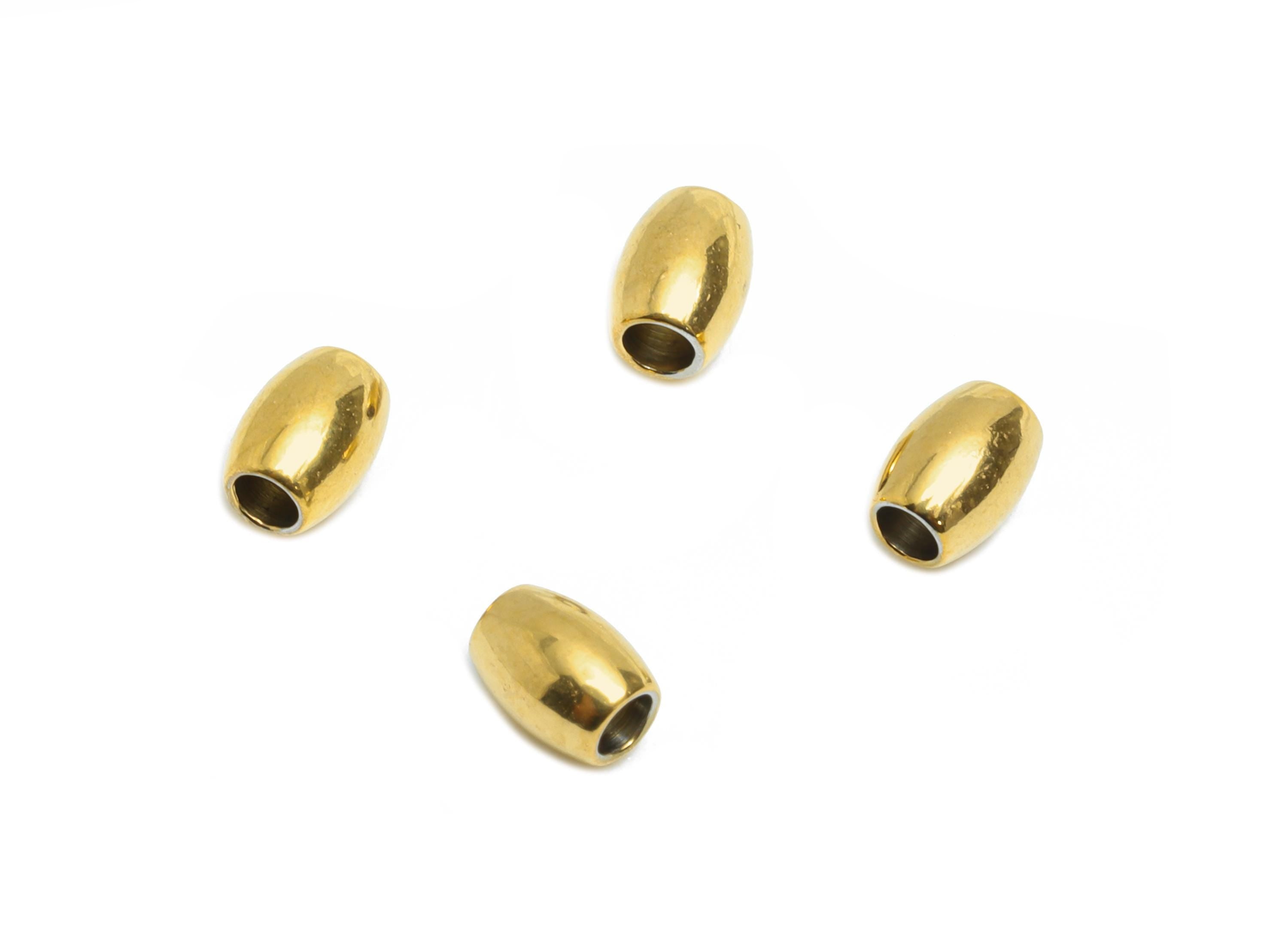 1.5mm Stainless Steel Tube Bead - Steel Small Spacer Bead - Tiny Metal Barrel Beads for Jewelry Making - 18k Vacuum Plating - 3x2x2mm-SS2364 - DOMEDBAZAAR