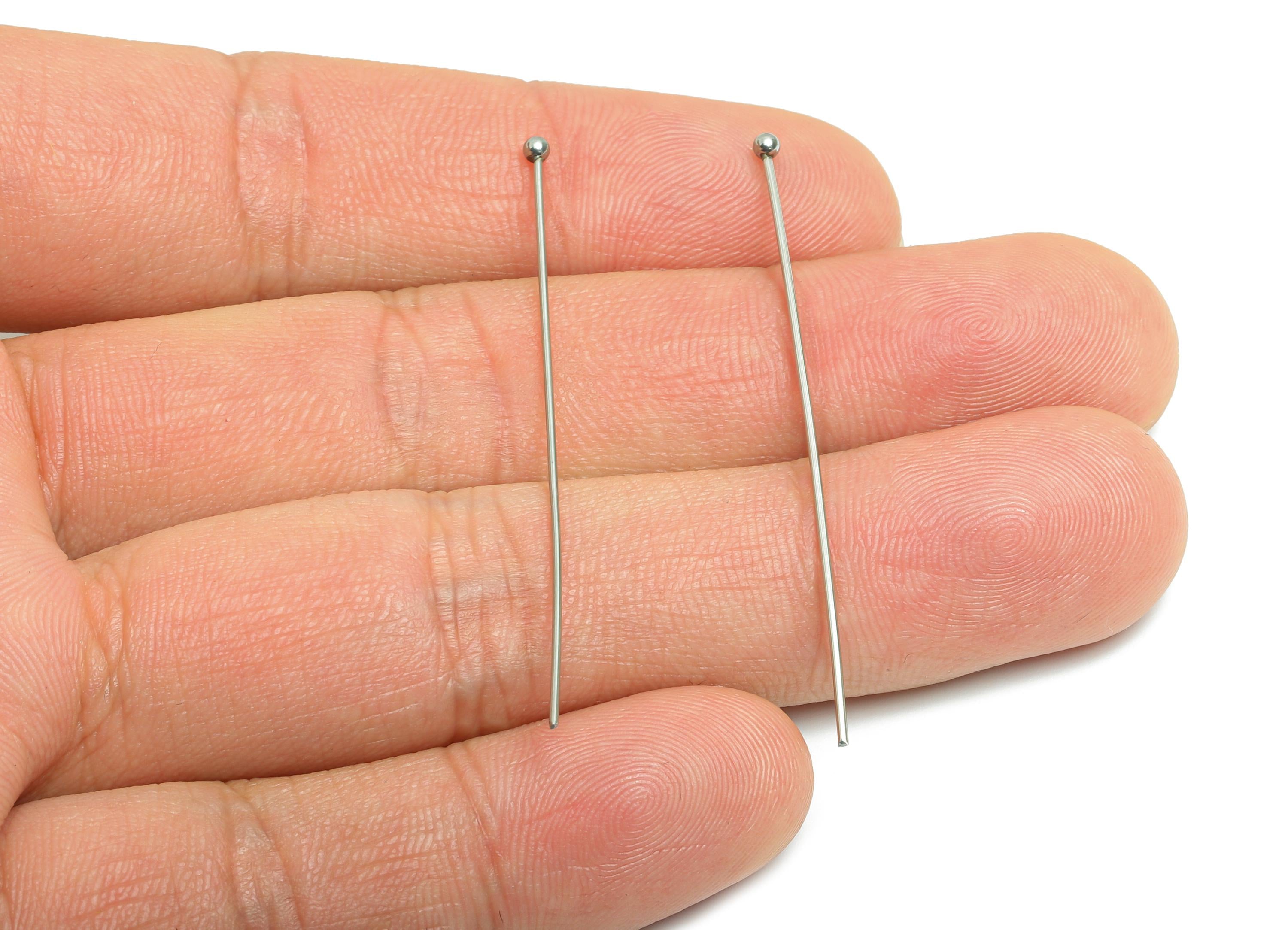 0.7*50mm Steel Ball Head Pin - Beading Wire for Jewelry - Ball Head Pins for Jewelry Making - Crafting Headpins for Beaded Jewelry-SS2132-50 - DOMEDBAZAAR