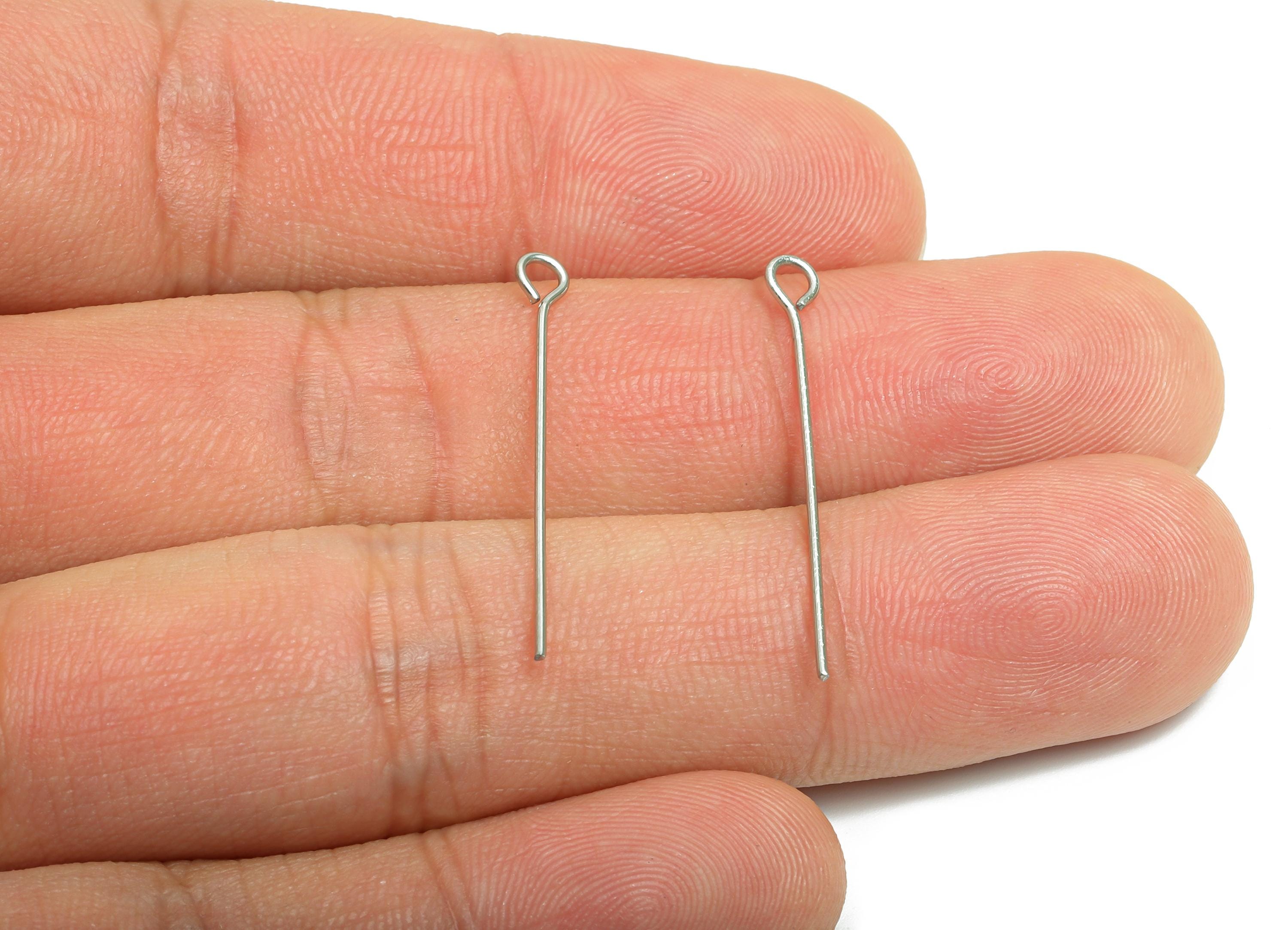 0.7*30mm Steel Eye Pin - Beading Eye Pins for Jewelry - Bulk Eye Pins for Beading Jewelry - Crafting Headpins for Beaded Jewelry - SS2131-30