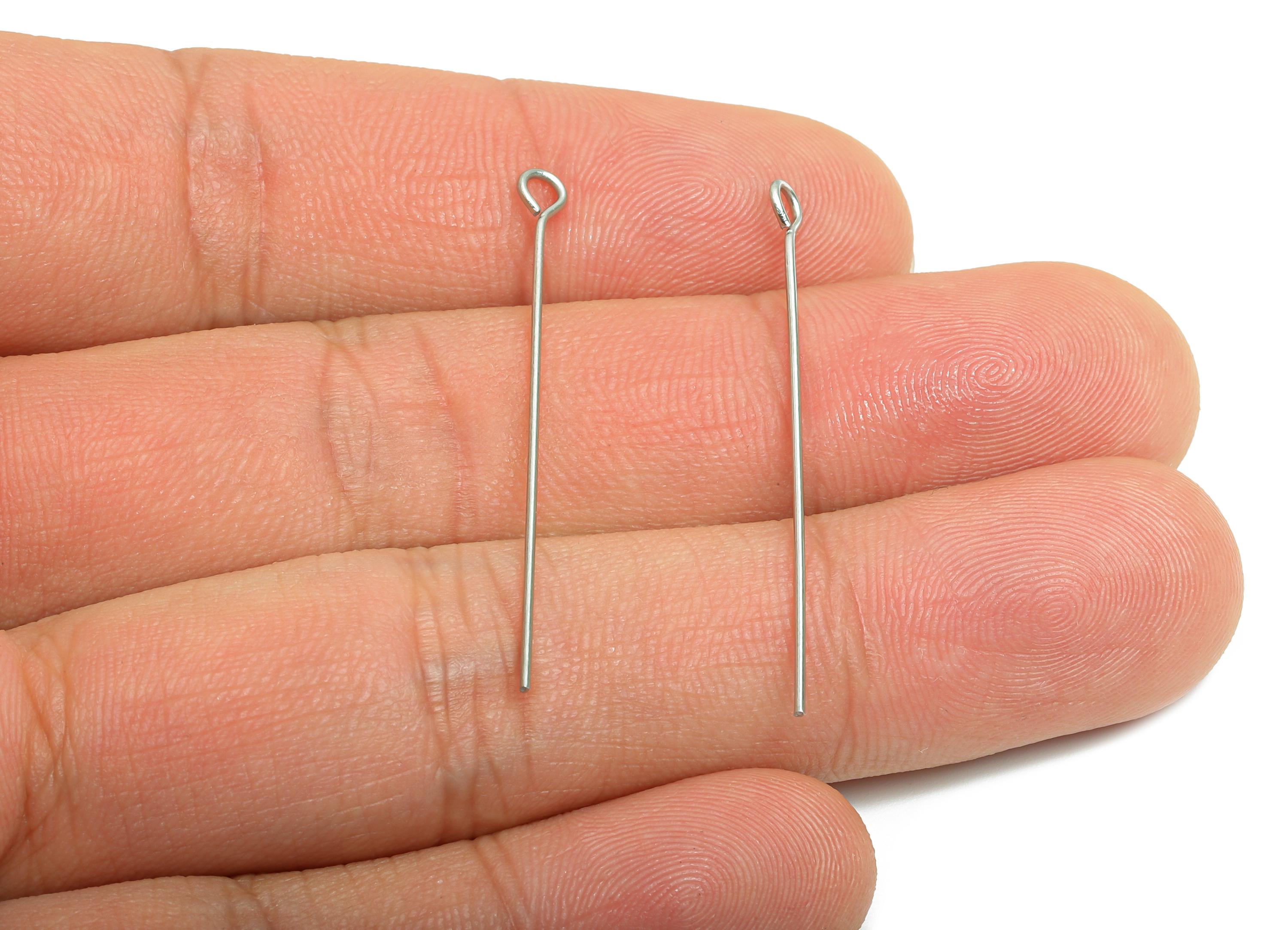 0.7*40mm Steel Eye Pin - Beading Eye Pins for Jewelry - Bulk Eye Pins for Beading Jewelry - Crafting Headpins for Beaded Jewelry - SS2131-40