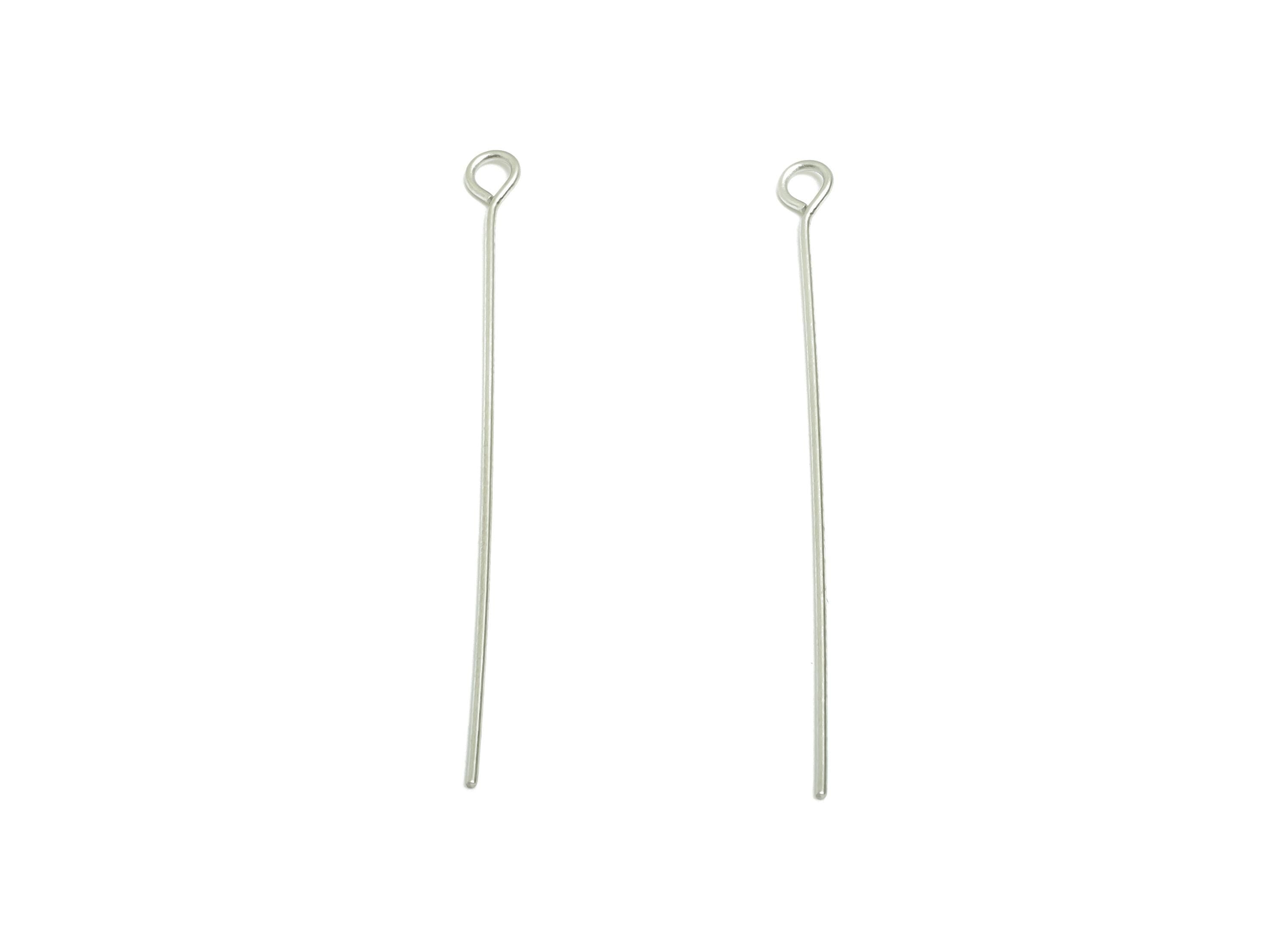 0.7*45mm Steel Eye Pin - Beading Eye Pins for Jewelry - Bulk Eye Pins for Beading Jewelry - Crafting Headpins for Beaded Jewelry - SS2131-45 - DOMEDBAZAAR
