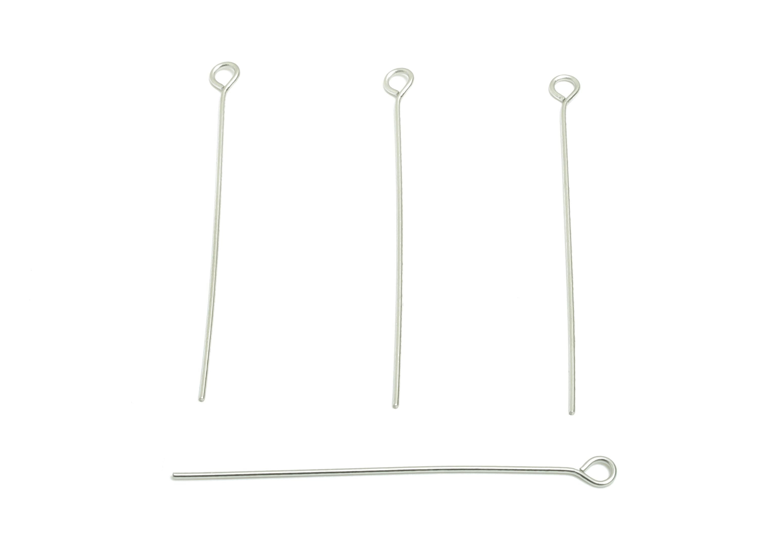 0.7*45mm Steel Eye Pin - Beading Eye Pins for Jewelry - Bulk Eye Pins for Beading Jewelry - Crafting Headpins for Beaded Jewelry - SS2131-45 - DOMEDBAZAAR