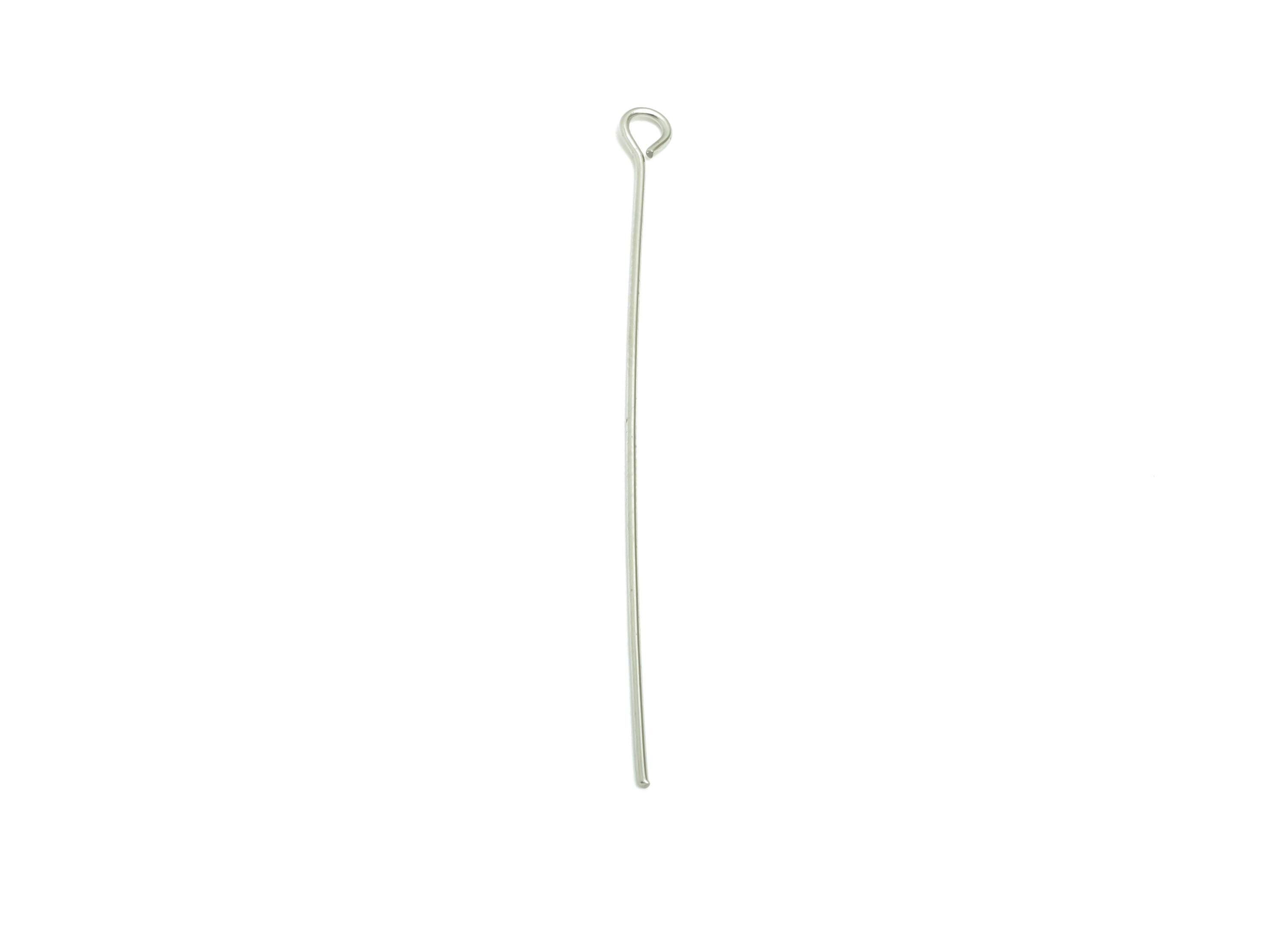0.7*50mm Steel Eye Pin - Beading Eye Pins for Jewelry - Bulk Eye Pins for Beading Jewelry - Crafting Headpins for Beaded Jewelry - SS2131-50 - DOMEDBAZAAR