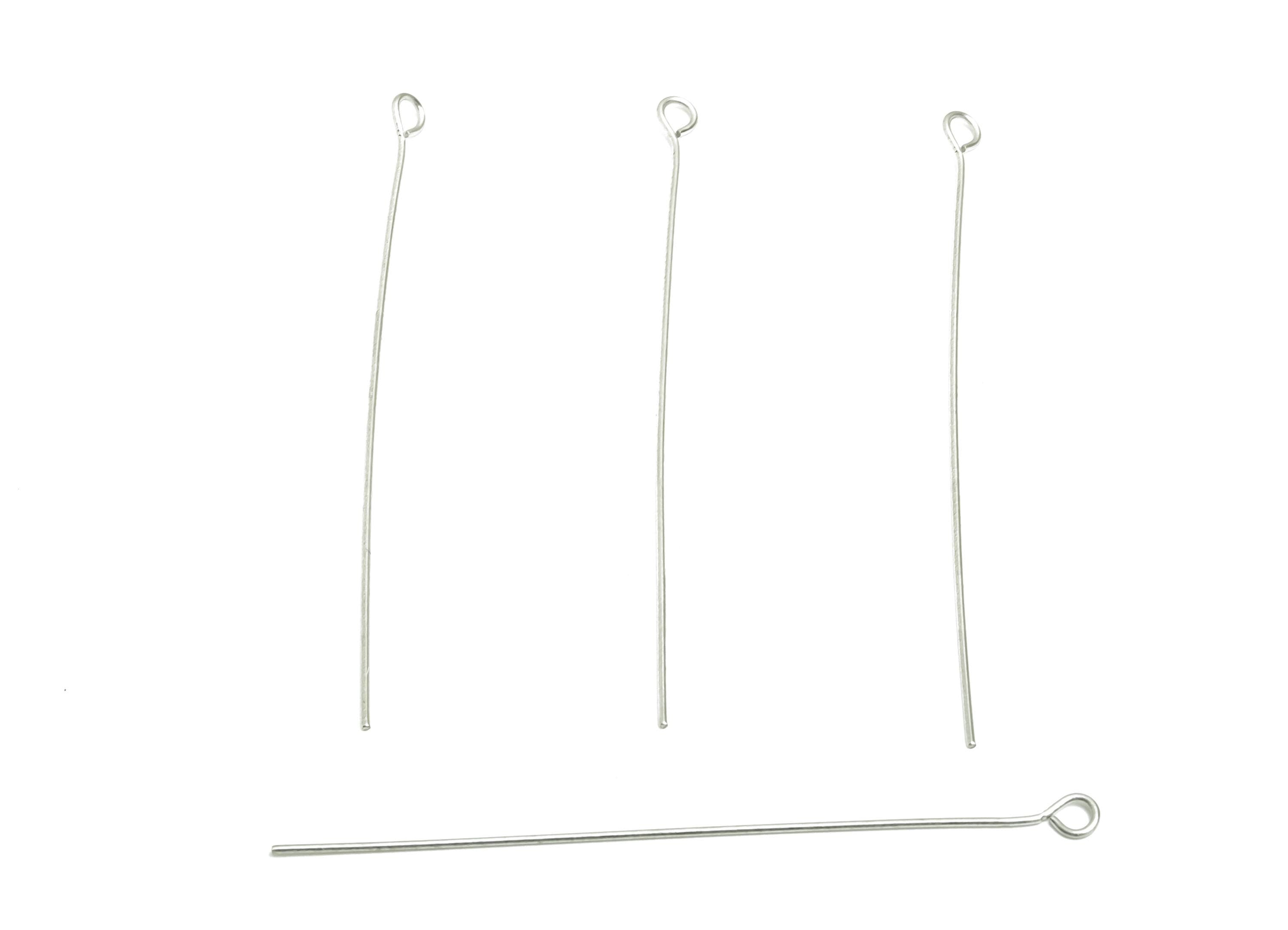 0.7*60mm Steel Eye Pin - Beading Eye Pins for Jewelry - Bulk Eye Pins for Beading Jewelry - Crafting Headpins for Beaded Jewelry - SS2131-60 - DOMEDBAZAAR
