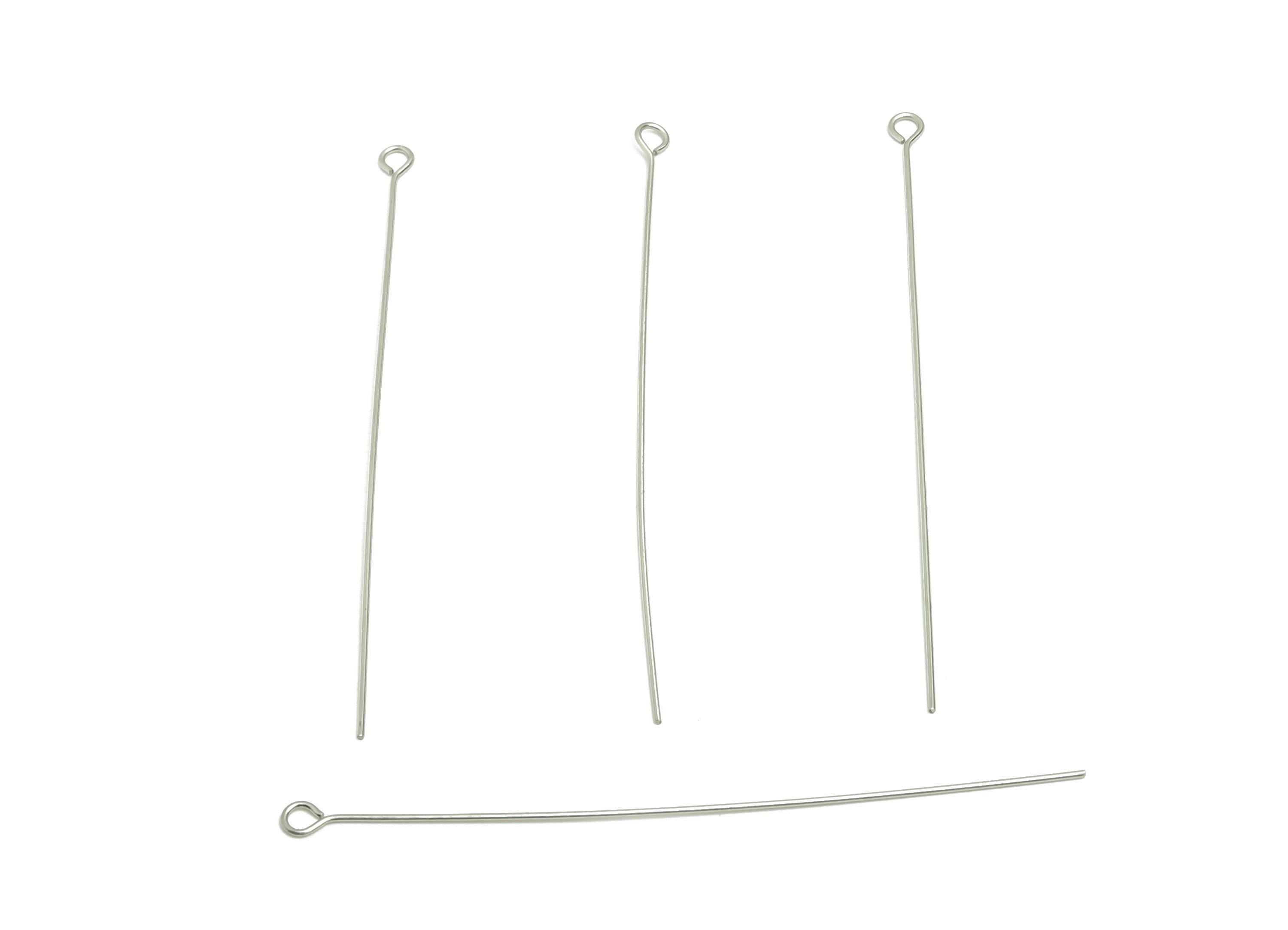 0.7*70mm Steel Eye Pin - Beading Eye Pins for Jewelry - Bulk Eye Pins for Beading Jewelry - Crafting Headpins for Beaded Jewelry - SS2131-70 - DOMEDBAZAAR