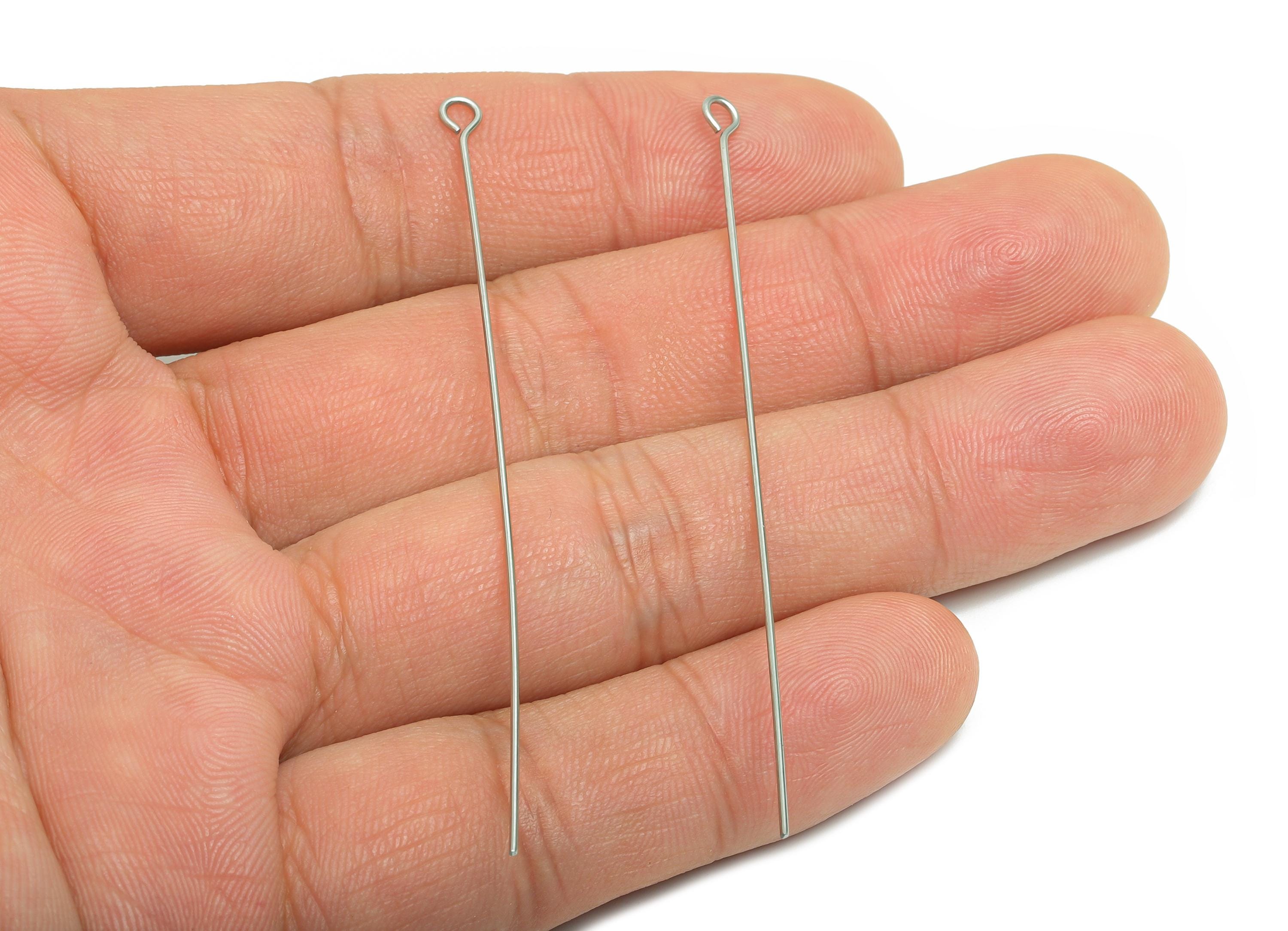 0.7*70mm Steel Eye Pin - Beading Eye Pins for Jewelry - Bulk Eye Pins for Beading Jewelry - Crafting Headpins for Beaded Jewelry - SS2131-70 - DOMEDBAZAAR