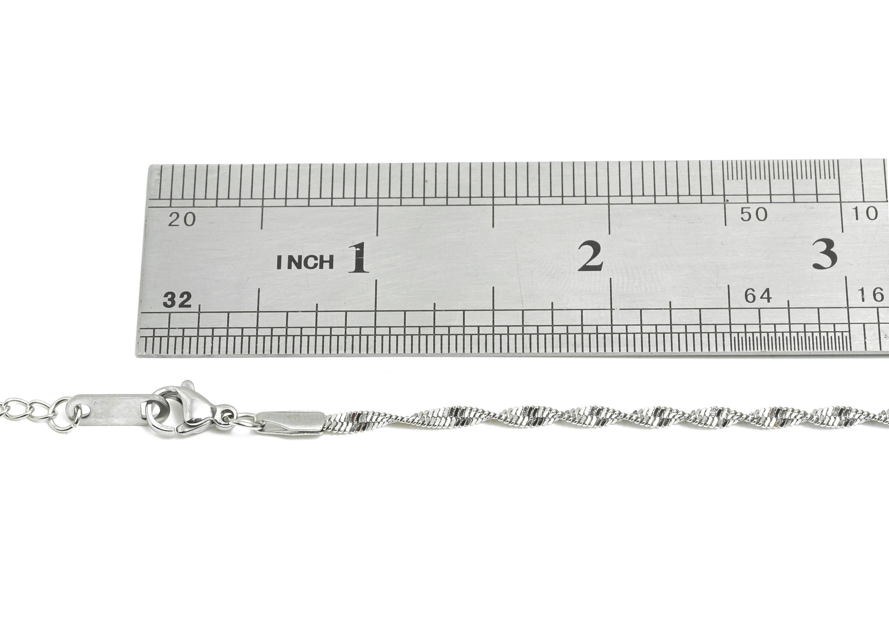 45+5cm Steel Twisted Rope Chain Necklace - Dainty Rope Chain Necklace - Unisex Minimalist Jewelry - Steel Chain Necklace - 2x0.5mm -SS2580 - DOMEDBAZAAR