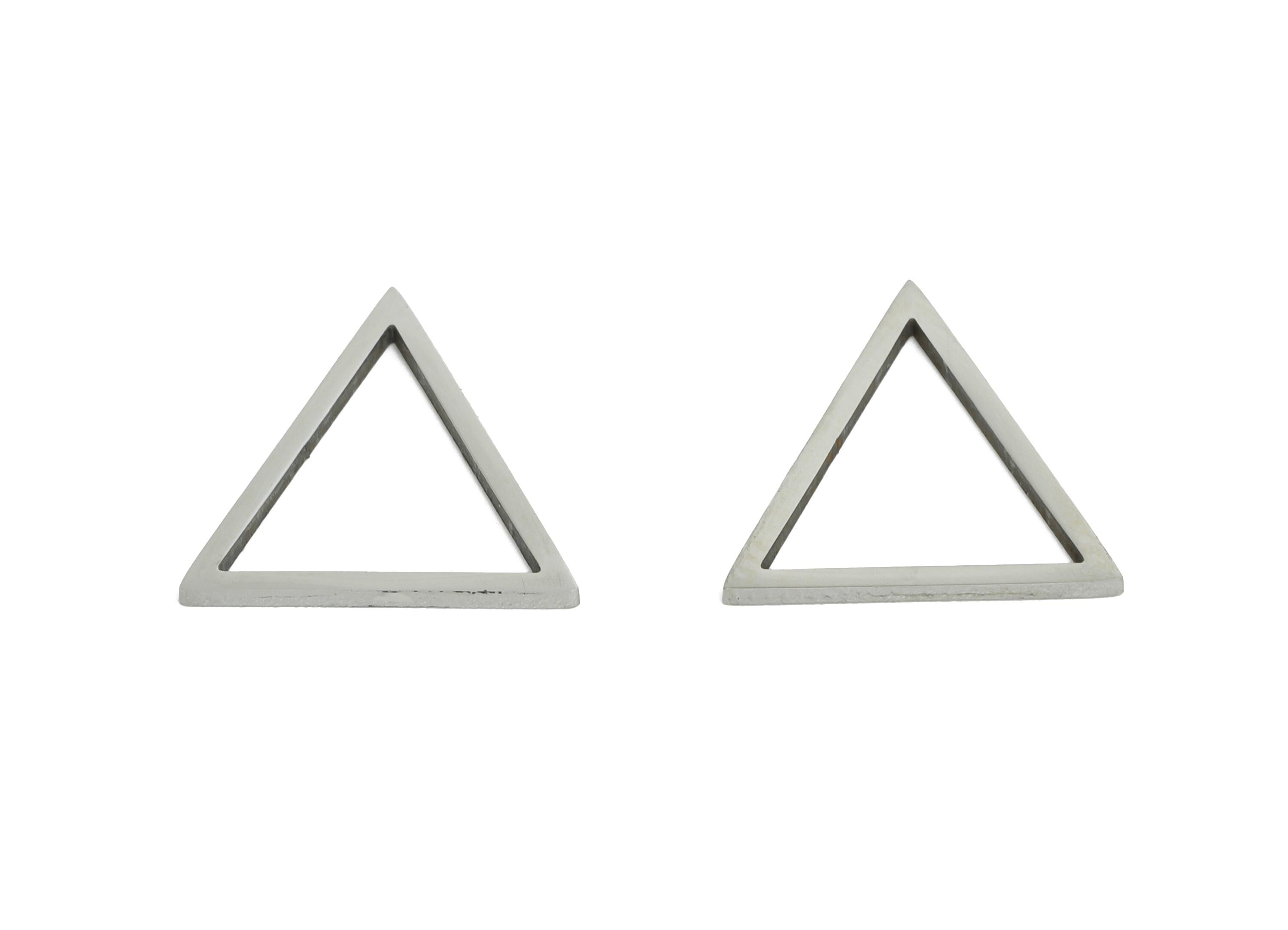 13mm Steel Triangle Ring Earring Charm - Geometric Jewelry Connector for DIY Making - Lightweight Hollow Ring Charm - 13x13x0.8mm - SS2703 - DOMEDBAZAAR
