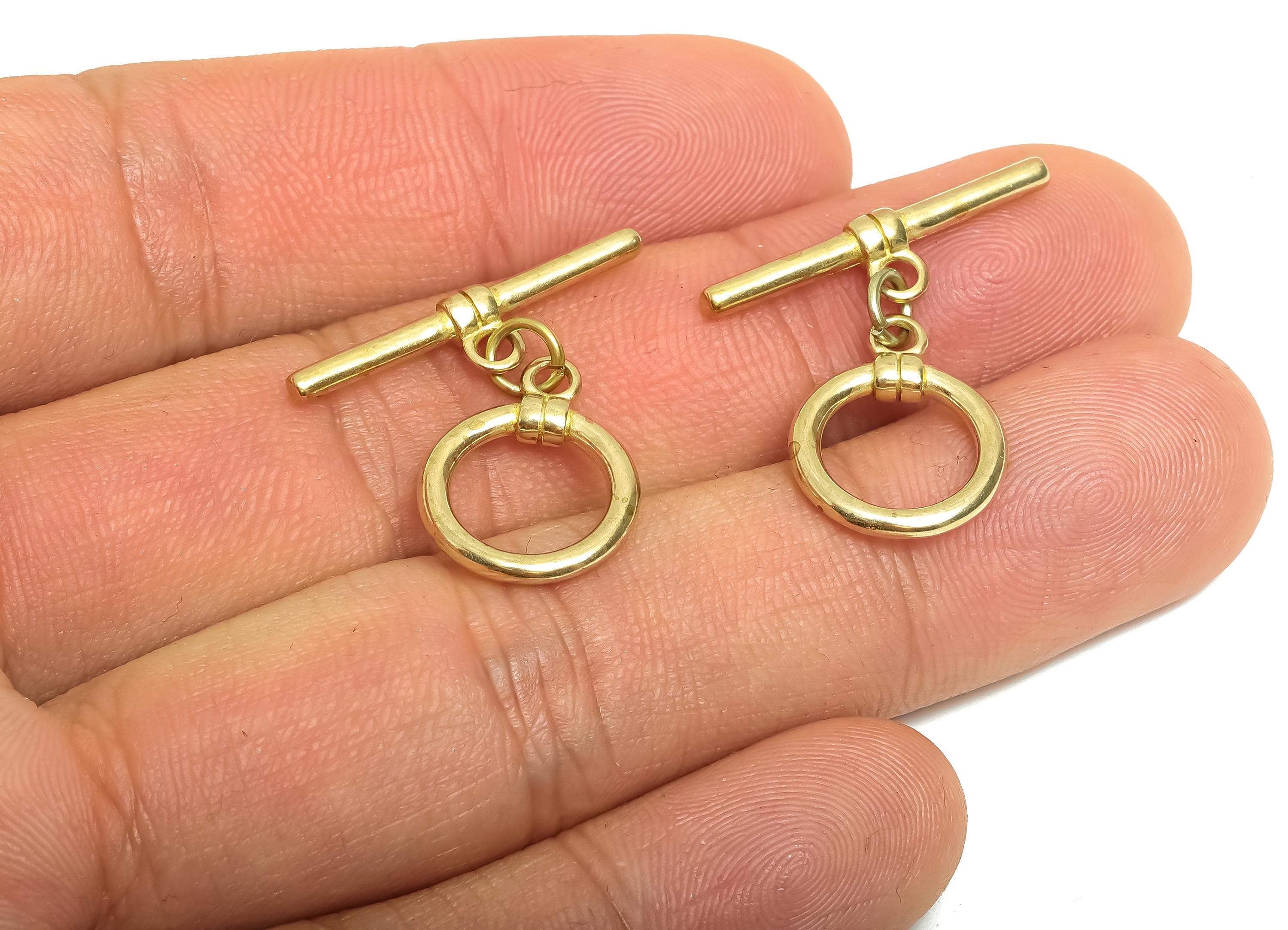 Brass Bracelet Toggle Clasp - Raw Brass Necklace Toggle Clasp - Round Toggle Clasp for DIY Making - Jewelry Finding - 26x25.8x2mm - PP11385 - DOMEDBAZAAR