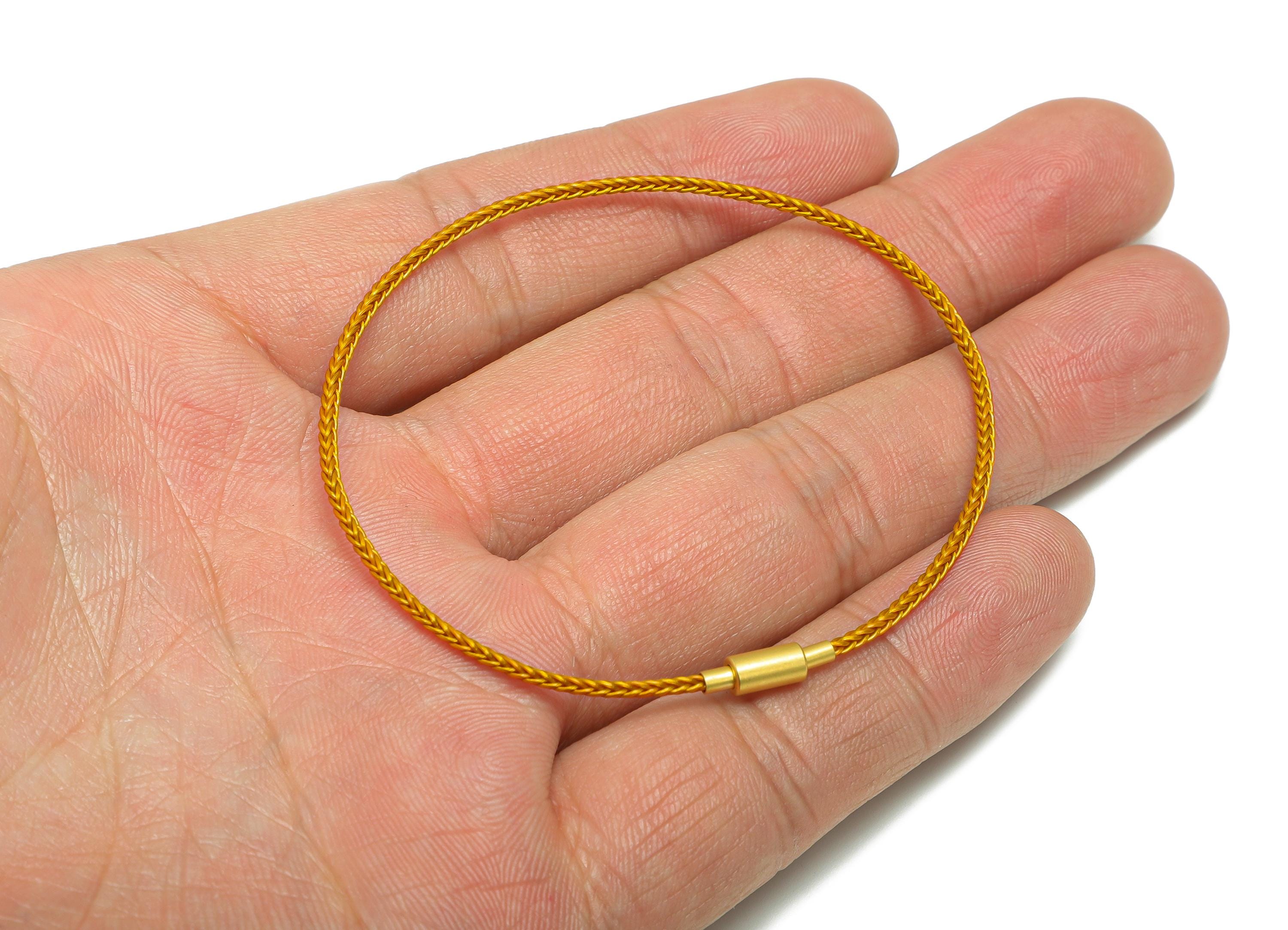 1.5mm Twisted Cable Bracelet - Brown 65cm Steel DIY Beading Cord - Unisex Openable Clasp Bracelet Bangle - Bracelet Making - HM1071A - DOMEDBAZAAR