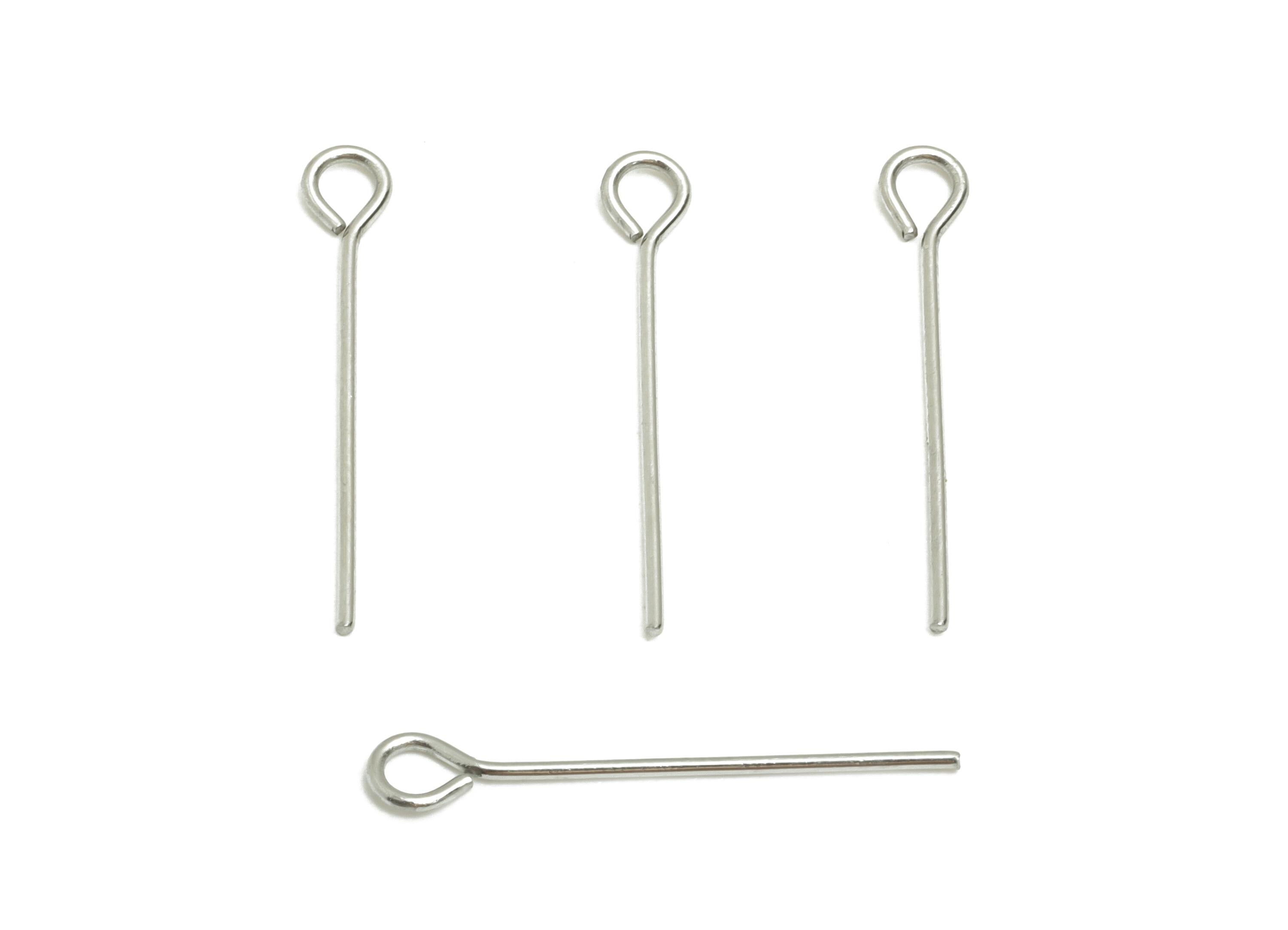 0.7*22mm Steel Eye Pin - Beading Eye Pins for Jewelry - Bulk Eye Beading Supplies for Handmade Jewelry - DIY Jewelry Making - SS2131-22