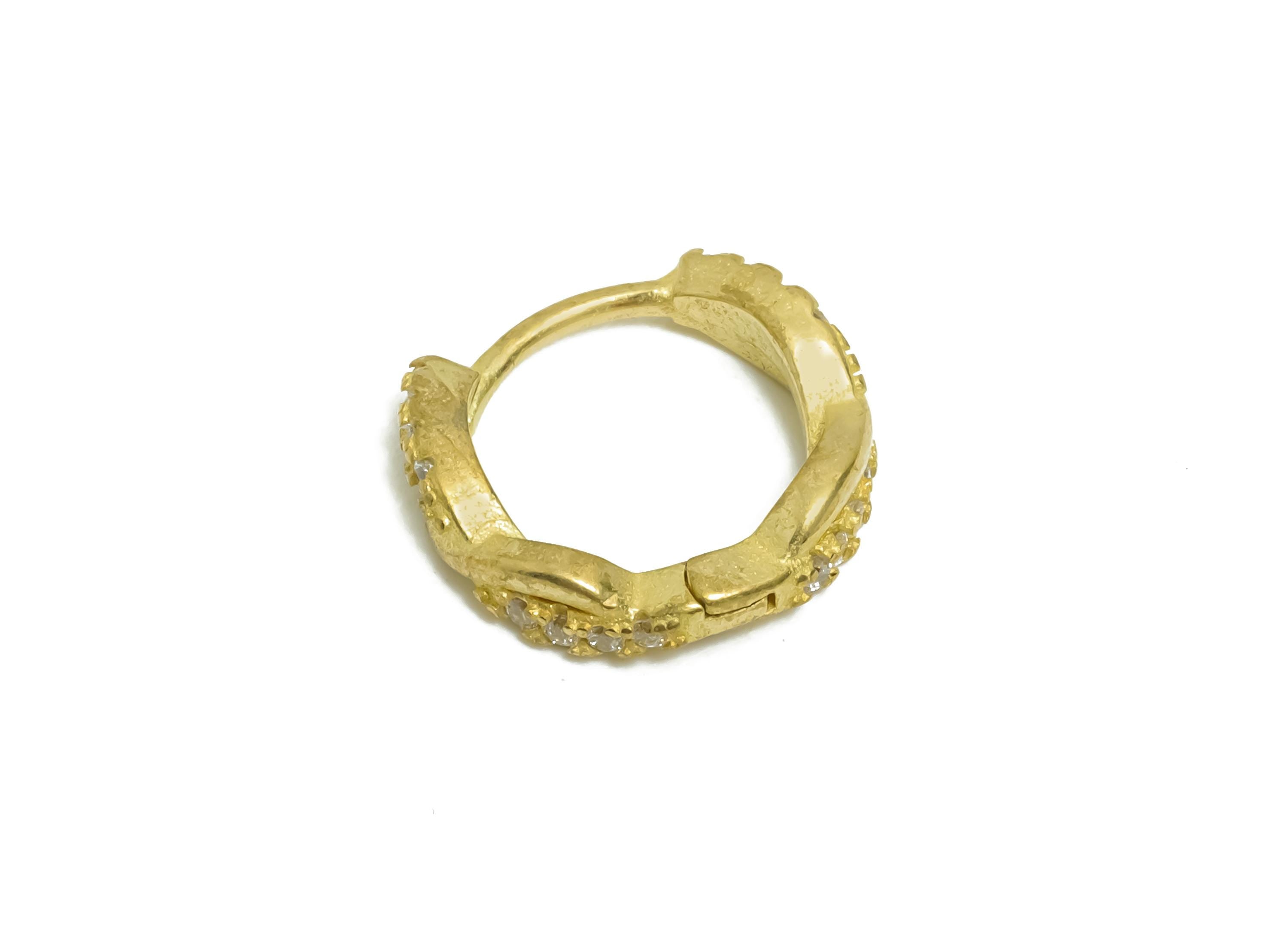 Brass CZ Cross Huggie Hoop Earring - Raw Brass Zircon Earrings - Classic Huggie Hoop Clasp - Jewelry Findings - 11.4x10.7x2.8mm - PP11355 - DOMEDBAZAAR