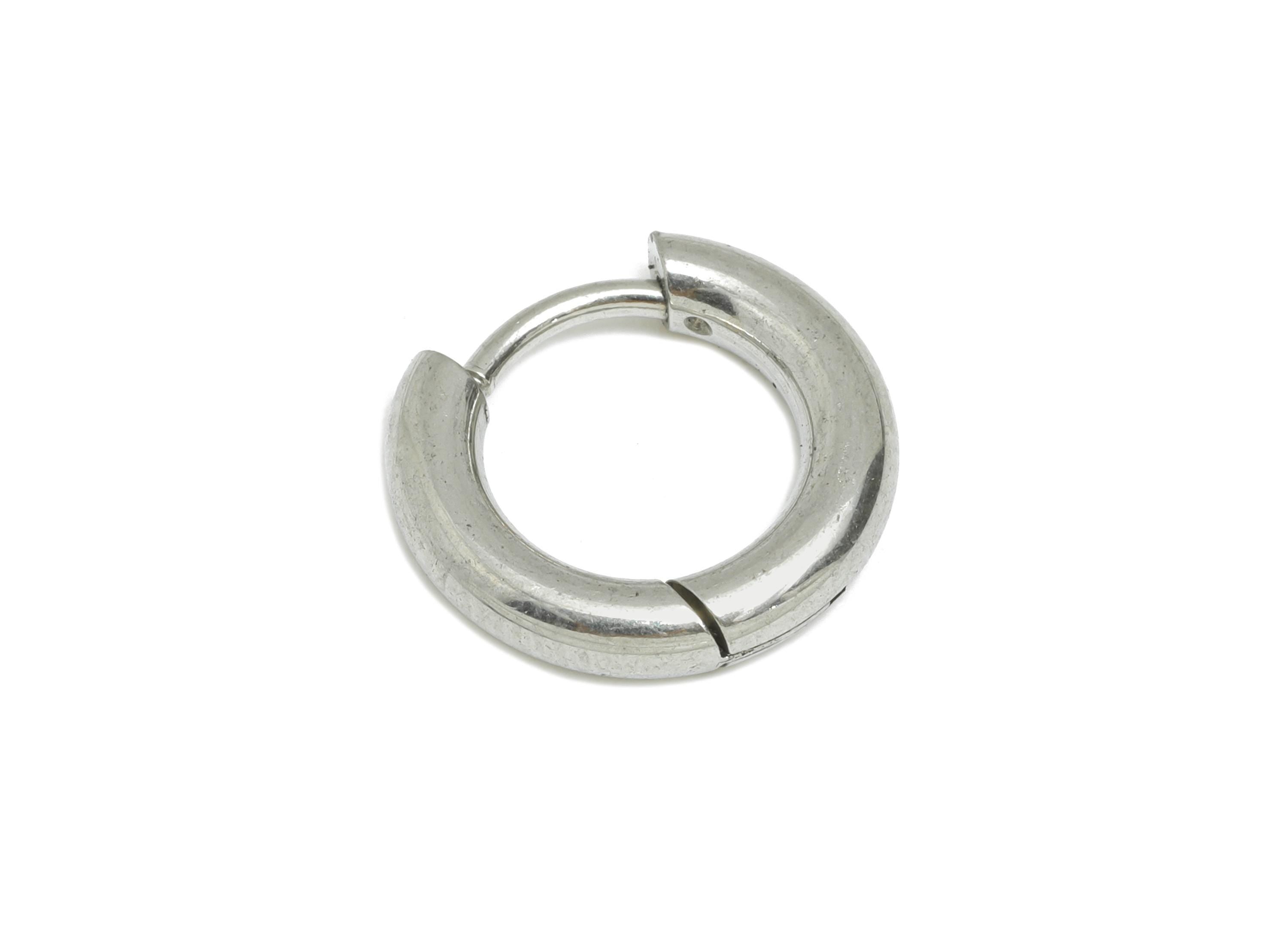 2.5*8mm Stainless Steel Hoop Earring - Minimalist Huggie Hoop Earring - Modern Clasp Hoop Earring - Everyday Wear - 13.17x13x2.5mm -SS1718-8 - DOMEDBAZAAR