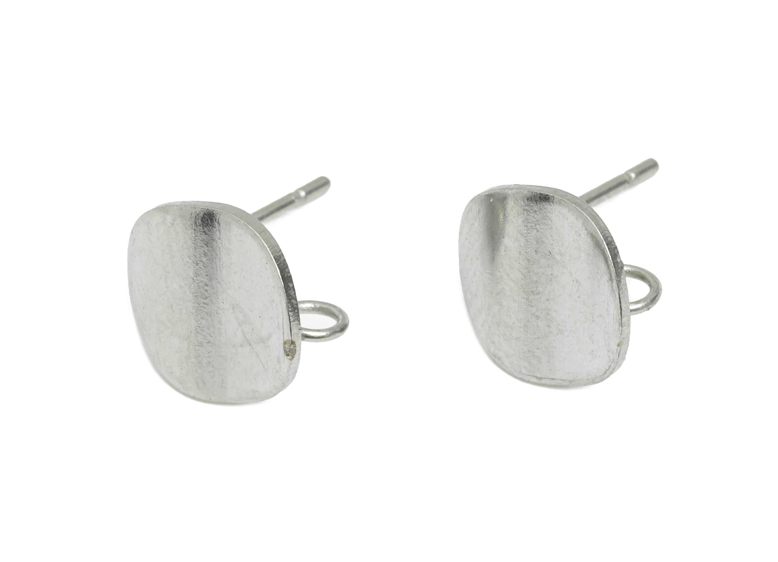 Stainless Steel Round Stud Earring - Minimalist Circle Earring With Loop - Wavy Earring Post - DIY Earring Components - 10x10x0.8mm -SS1716 - DOMEDBAZAAR