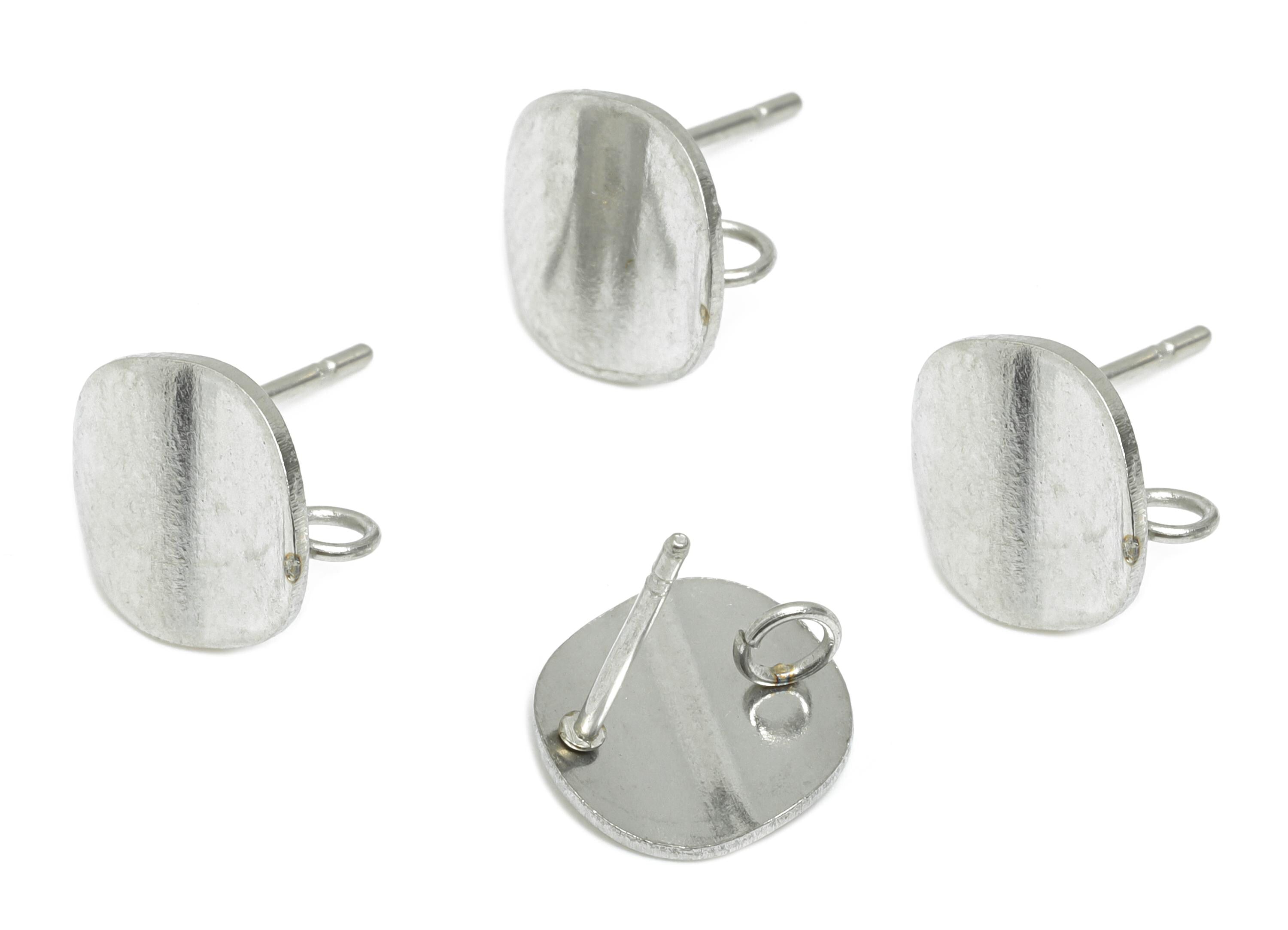 Stainless Steel Round Stud Earring - Minimalist Circle Earring With Loop - Wavy Earring Post - DIY Earring Components - 10x10x0.8mm -SS1716 - DOMEDBAZAAR