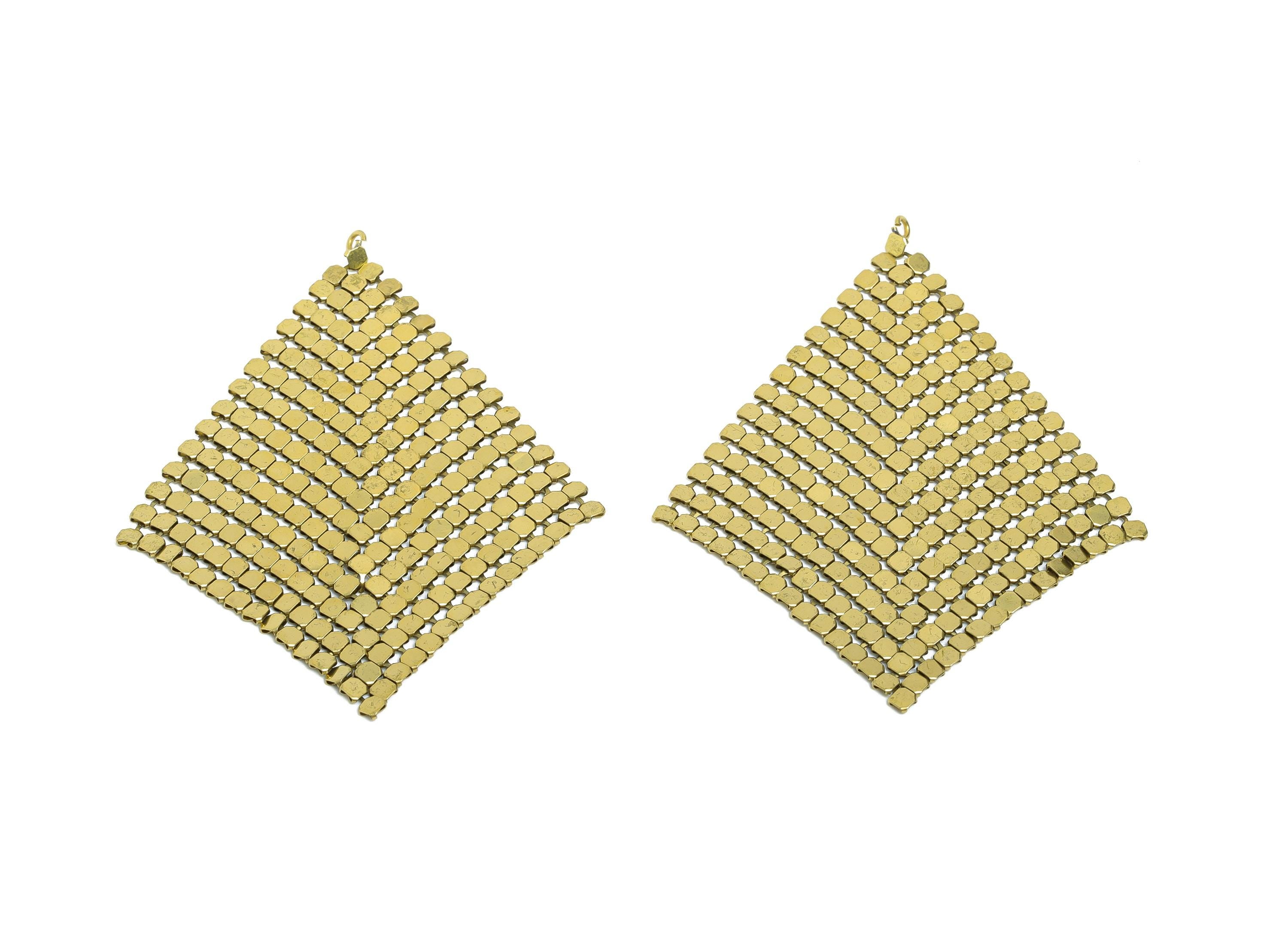 Brass Mesh Fabric Panel Earring Charm - Raw Brass 5x5mm Square Mesh Earring Charms - Flexible Sequin Chainmail Sheet - 5x5x1.57mm - PP11397 - DOMEDBAZAAR