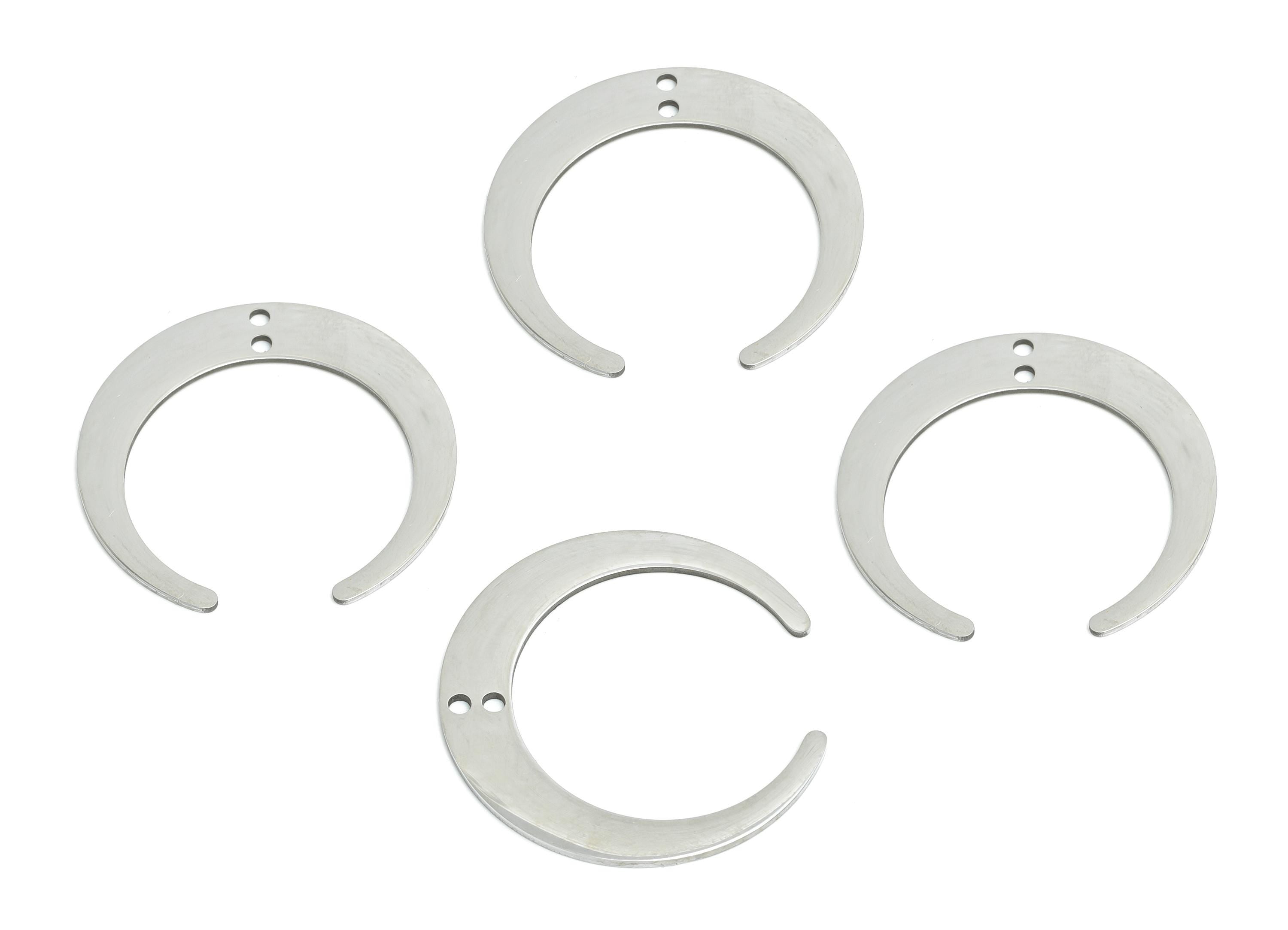 Steel Crescent Connector - Steel Open Lunar Pendant - Celestial Jewelry Supply - Double Hole Crescent Connector - 28x27.56x0.98mm - SS2630 - DOMEDBAZAAR
