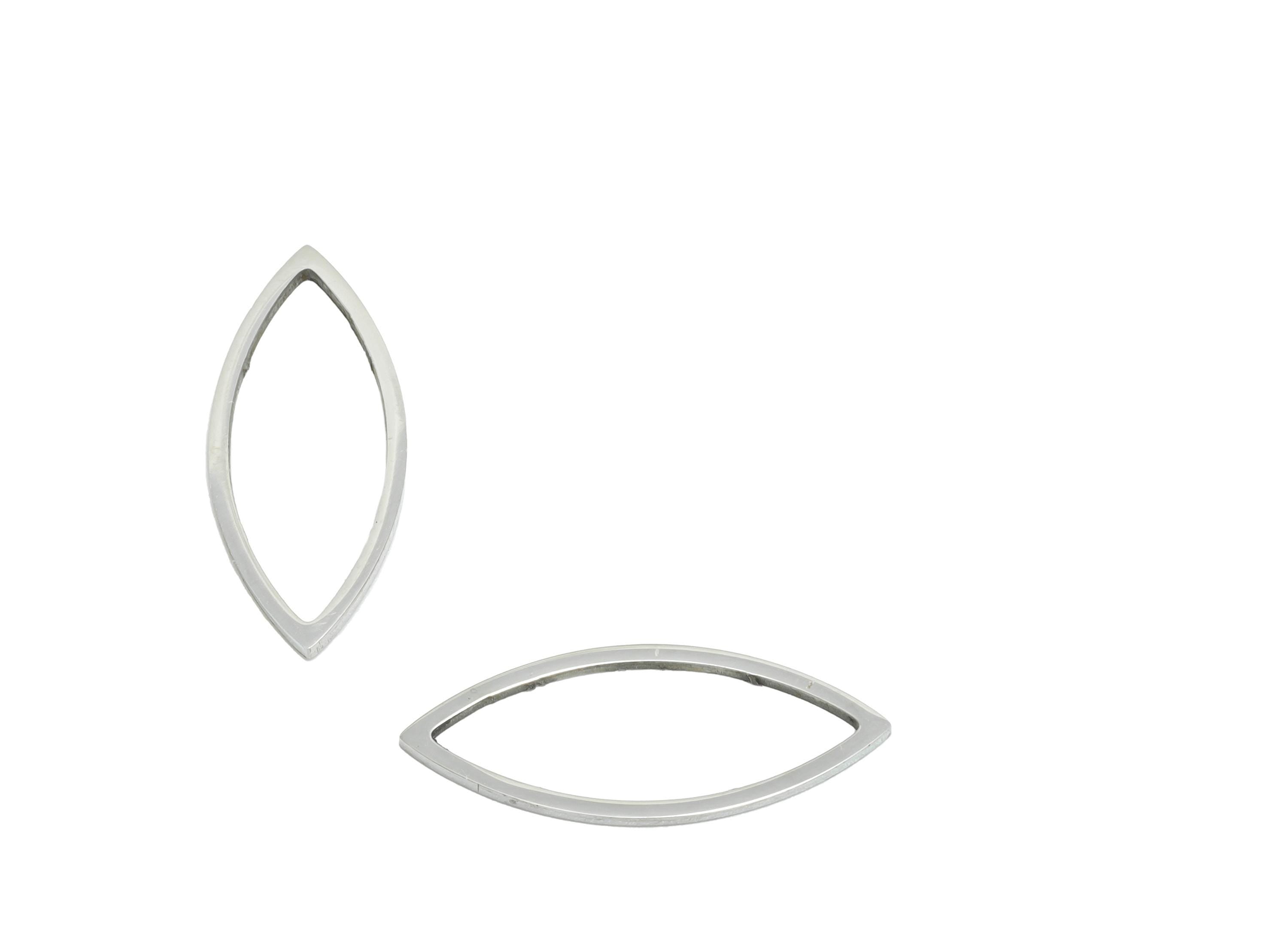 20mm Steel Marquise Ring Earring Charm - Geometric Jewelry Connector for DIY Making - Hollow Metal DIY Jewelry - 20.6x8.6x0.8mm - SS2695 - DOMEDBAZAAR