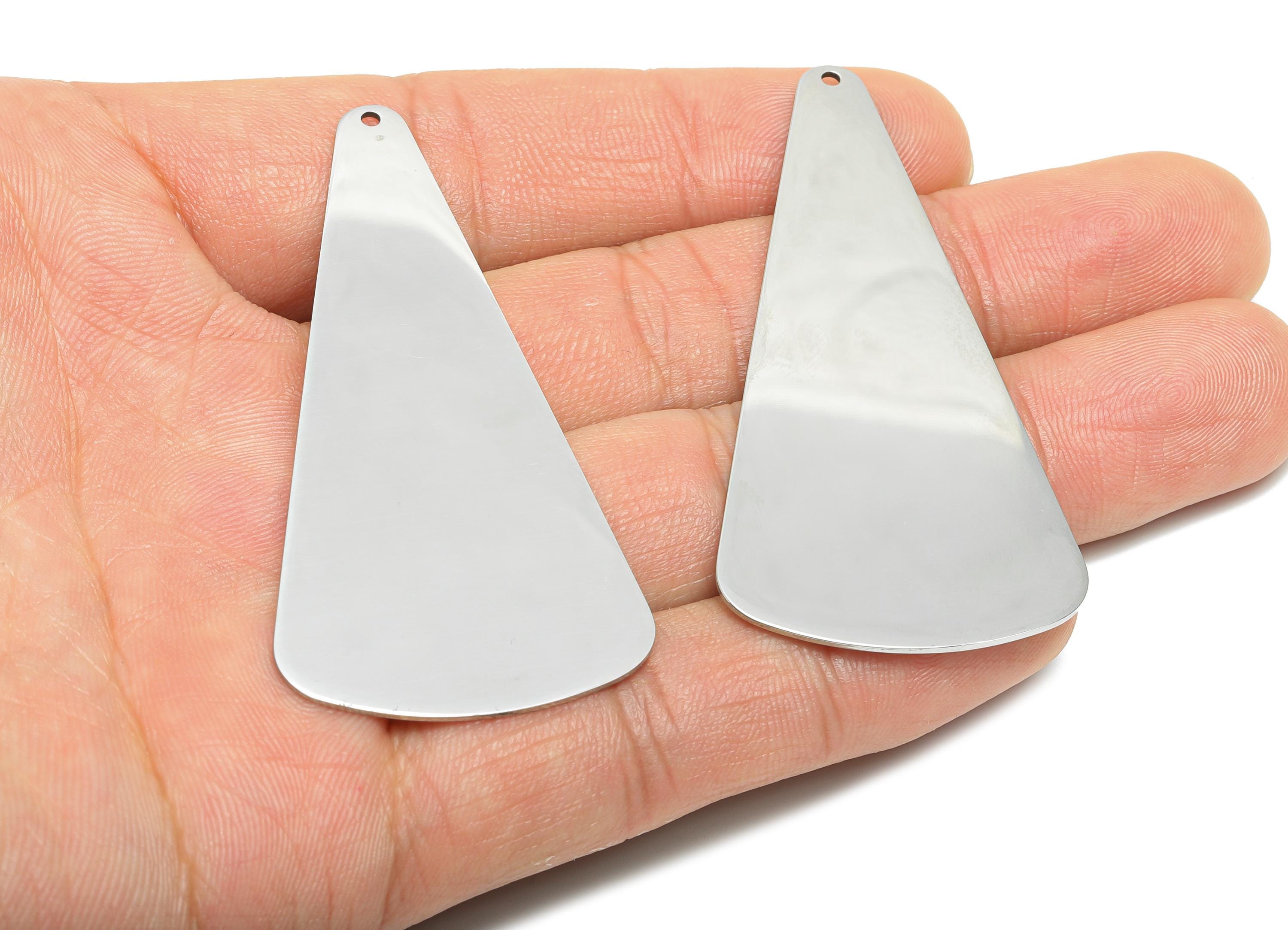 Steel Teardrop Charm - Stainless Steel Geometry Jewelry - Sleek Jewelry Supply - DIY Jewlelry Making Supplies - 60x29x0.98mm - SS2657 - DOMEDBAZAAR