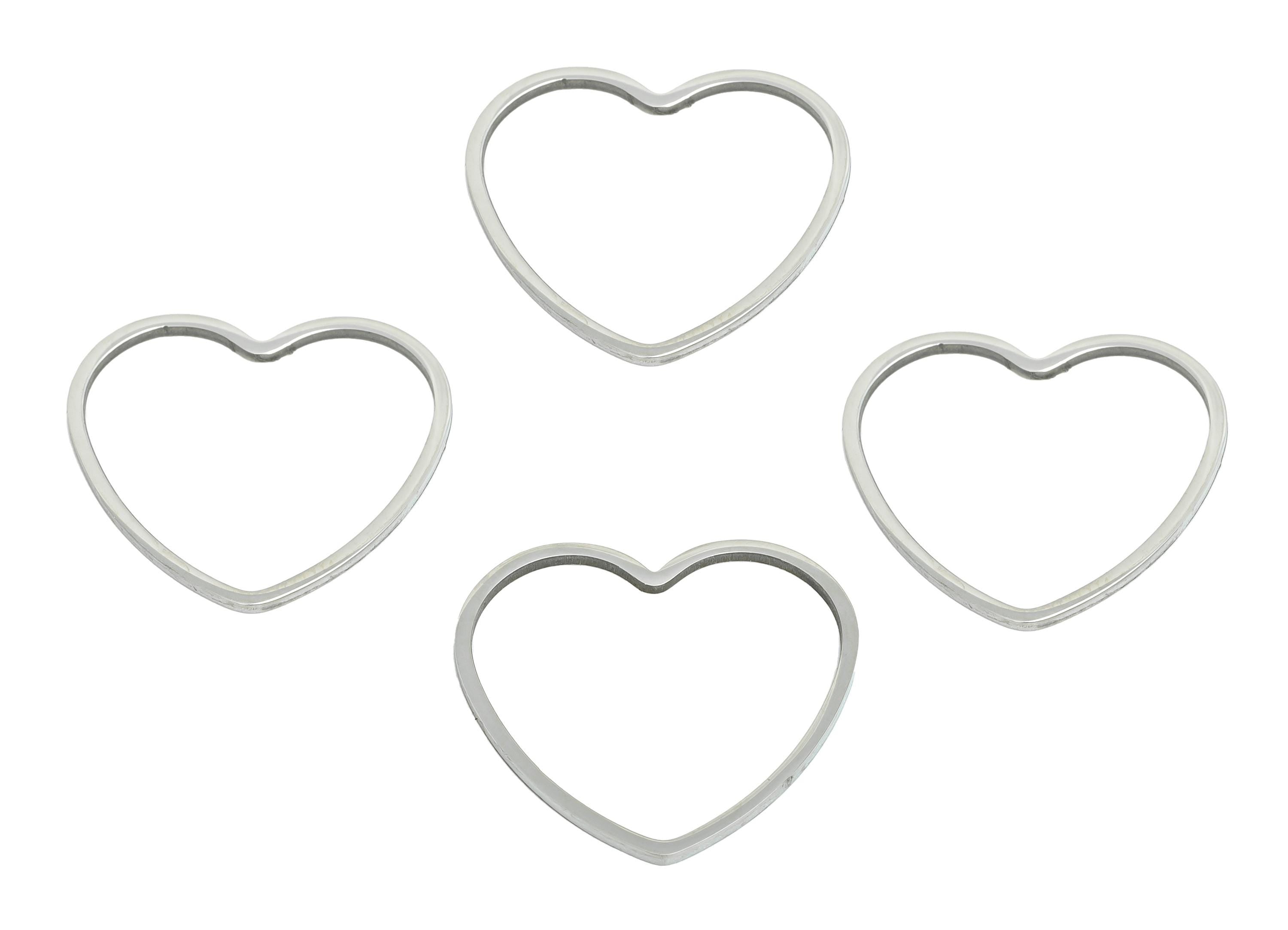 19mm Steel Heart Ring Earring Charms - Geometric Jewelry Connector for DIY Making - Hollow Metal DIY Jewelry - 19.7x17.7x0.8mm - SS2691 - DOMEDBAZAAR