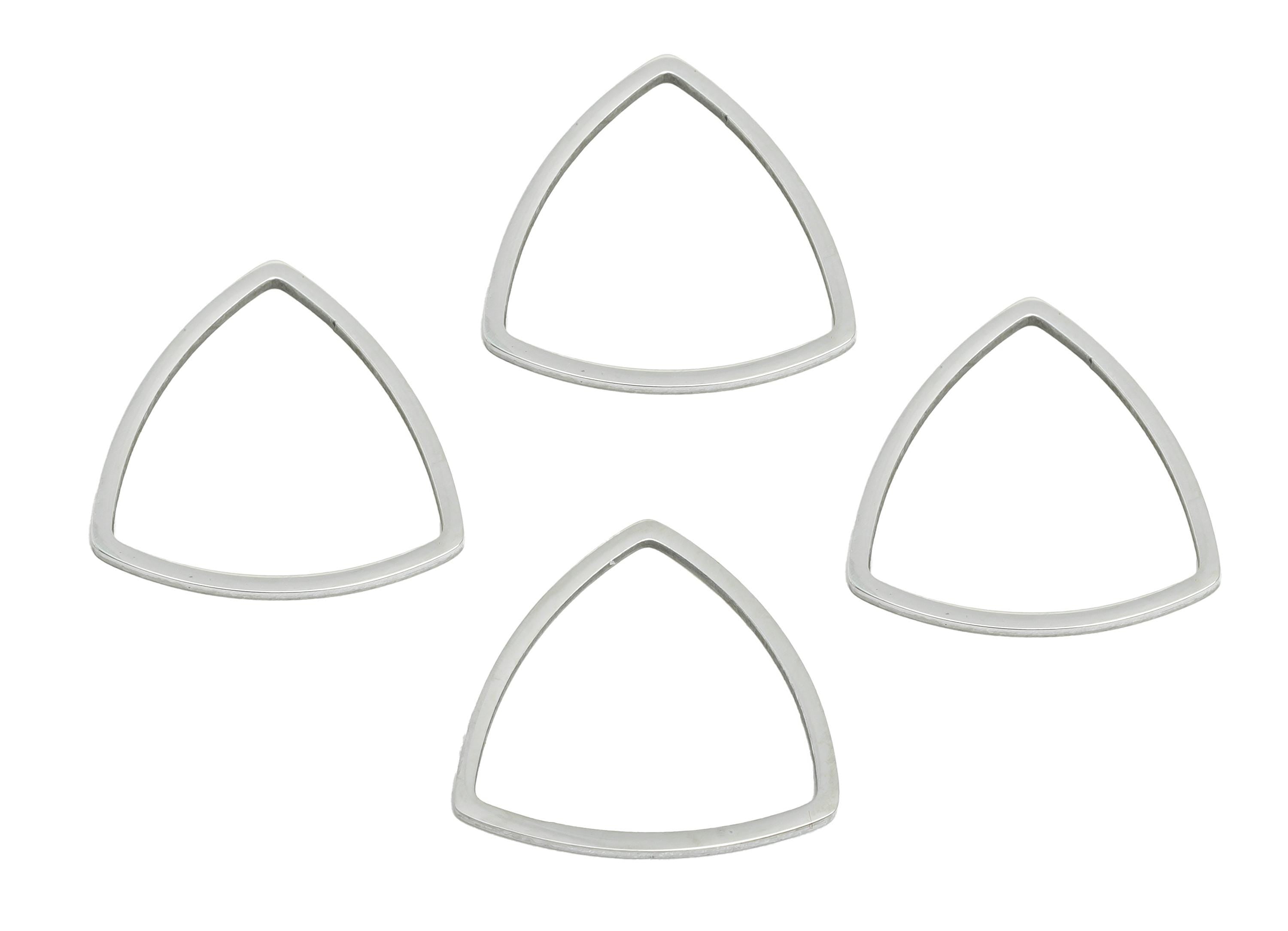 15mm Steel Triangle Ring Earring Charms - Geometric Jewelry Connector for DIY Making - Hollow Metal DIY Jewelry - 15.37x15.13x0.9mm - SS2672 - DOMEDBAZAAR