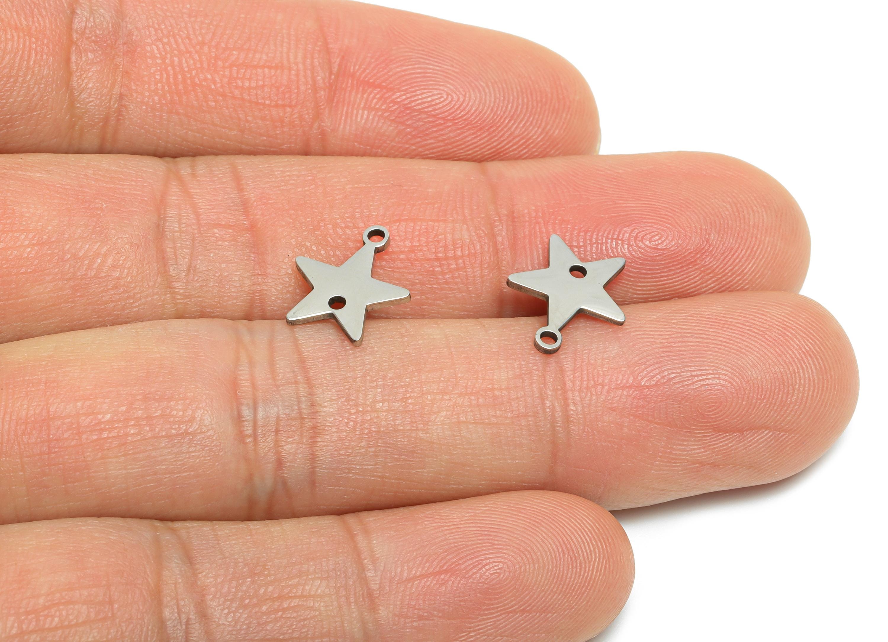 Stainless Steel Star Charm - Celestial Star Pendant - Five-Pointed Star Necklace Charm - Magical Star Jewelry Making - 21x19x0.98mm - SS2651 - DOMEDBAZAAR