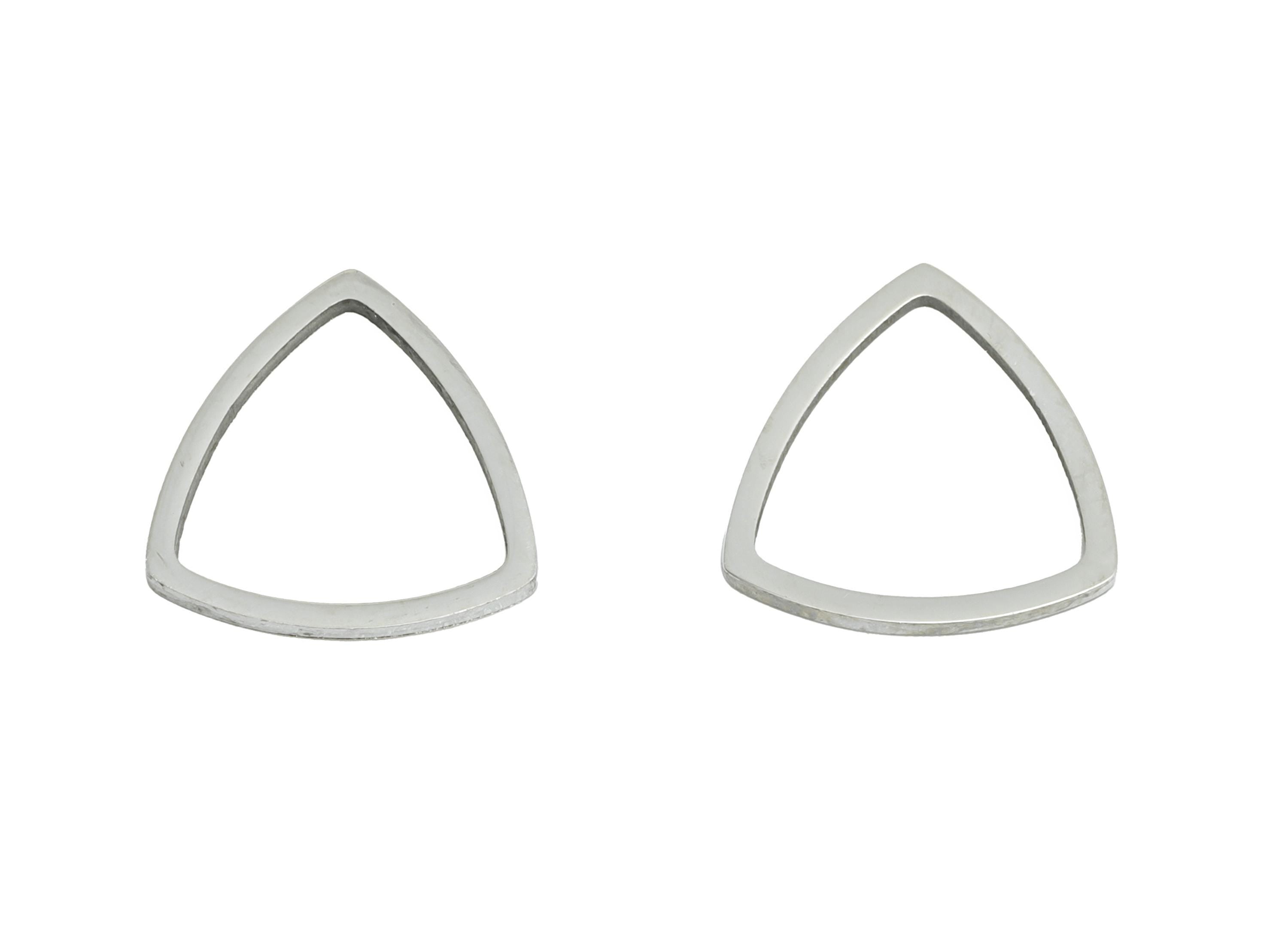 11mm Steel Triangle Ring Earring Charms - Geometric Jewelry Connector for DIY Making - Hollow Metal DIY Jewelry - 11.75x11.4x0.9mm - SS2673