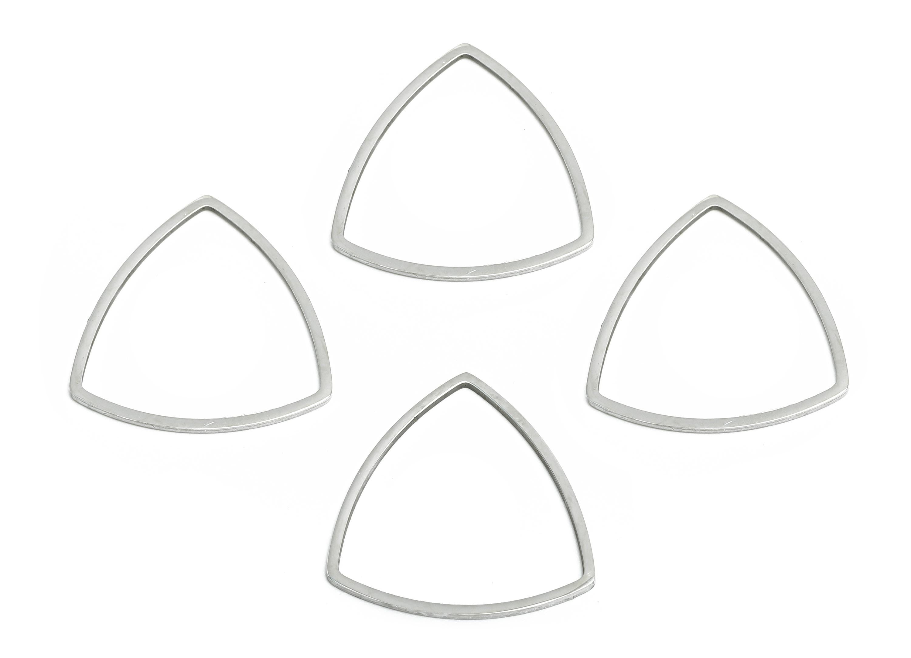 19mm Steel Triangle Ring Earring Charms - Geometric Jewelry Connector for DIY Making - Hollow Metal DIY Jewelry - 19.6x19.37x0.9mm - SS2671 - DOMEDBAZAAR