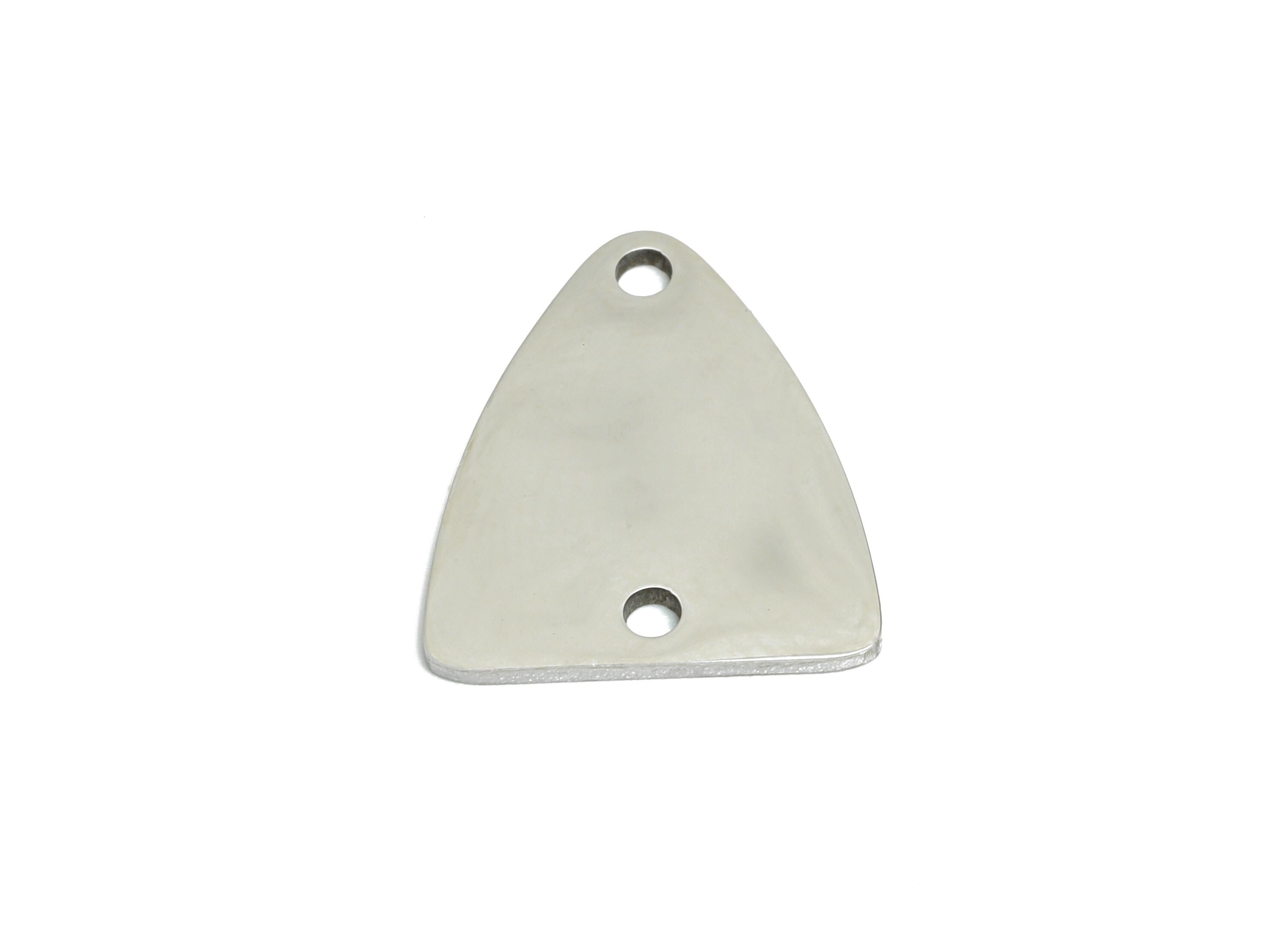 Steel Triangle Connector - Geometric Modern Pendant - Laser Cut Industrial Chic Jewelry - Stainless Steel Charm - 14.88x13x0.98mm - SS2438 - DOMEDBAZAAR