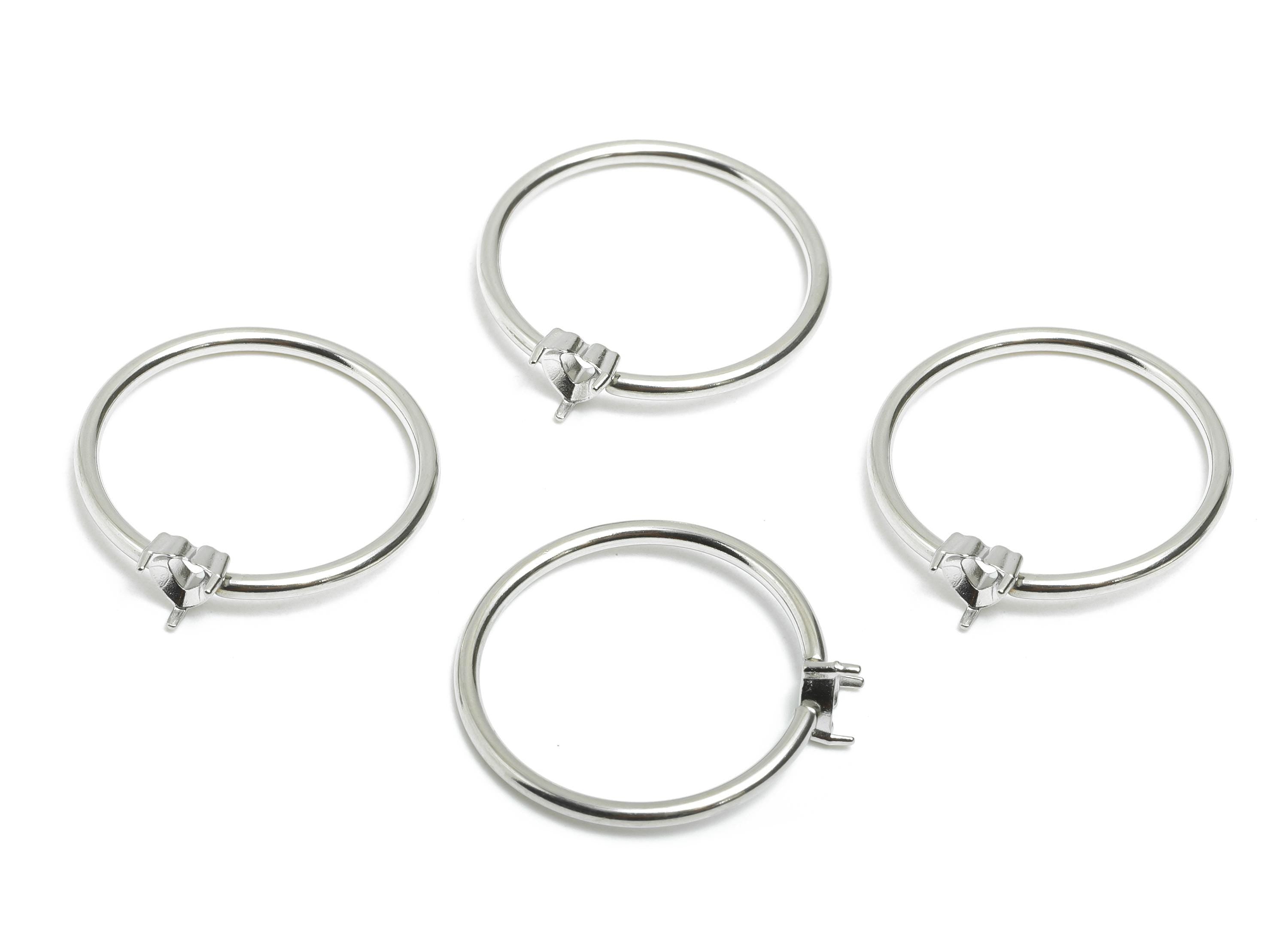 4x4mm Heart Setting Ring - Ring Inner Size #8/18.1mm - Steel Gemstone Holder Cabochon Ring Base - Prong Setting Ring - 22x21x1.5mm-SS1555-8 - DOMEDBAZAAR