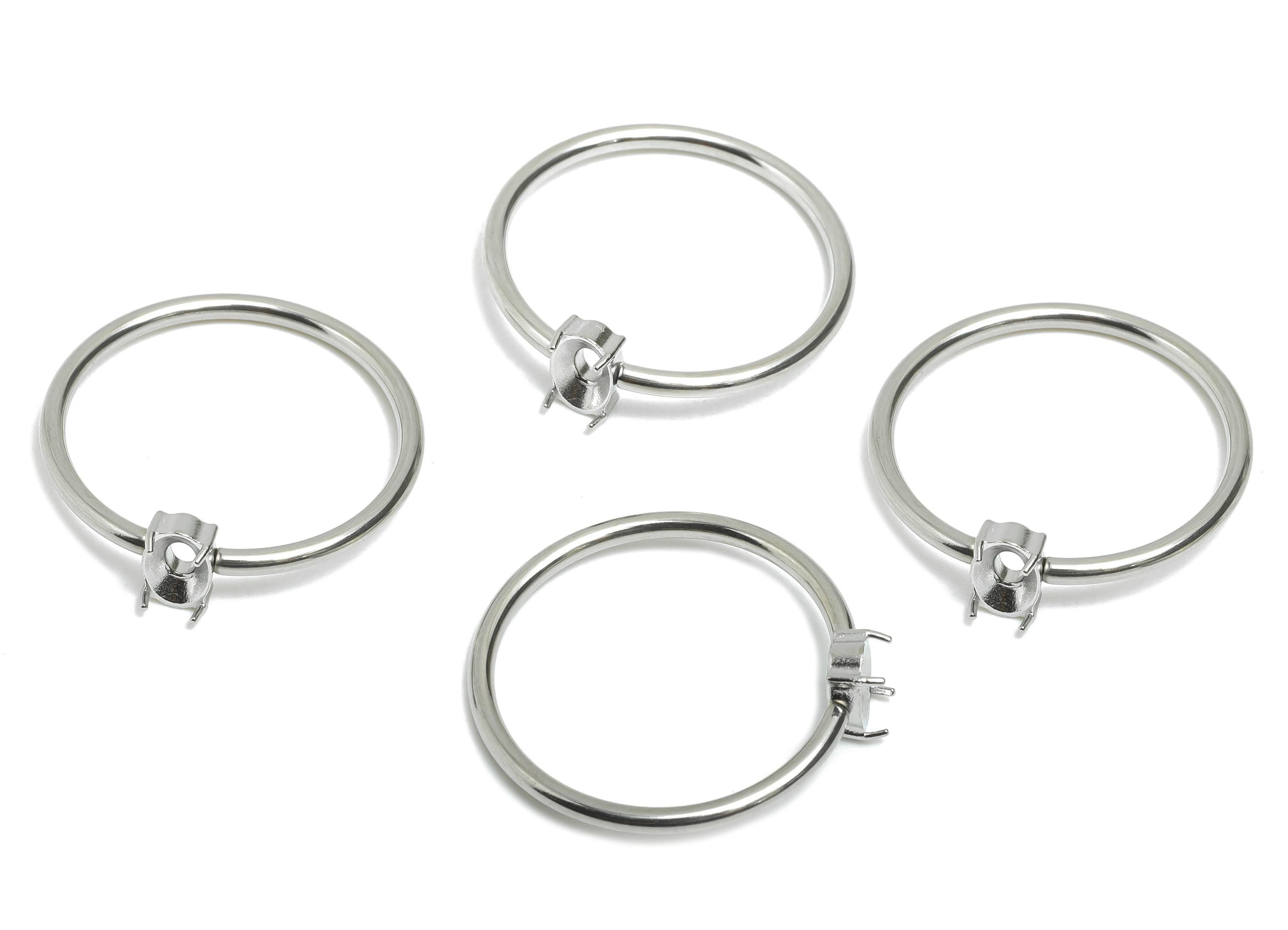 4x6mm Oval Setting Ring - Ring Inner Size #8/18.1mm - Steel Gemstone Holder Cabochon Ring Base - Prong Setting Ring - 22x21x1.5mm- SS1553-8 - DOMEDBAZAAR