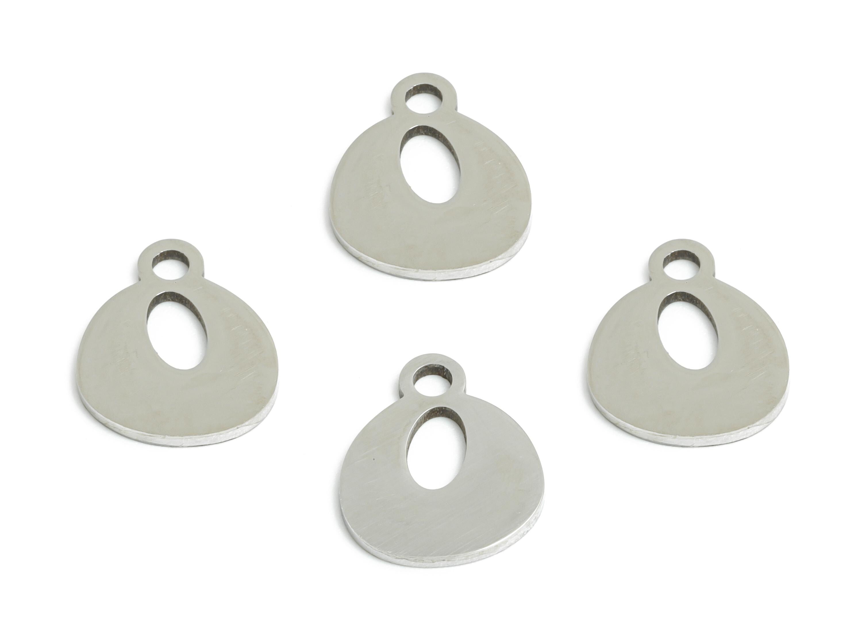 Steel Letter O Charms - Personalized Initial Pendant for Bracelet - Unique Name Jewelry - Stylish Statement DIY - 11.87x9.66x0.98mm - SS2397 - DOMEDBAZAAR