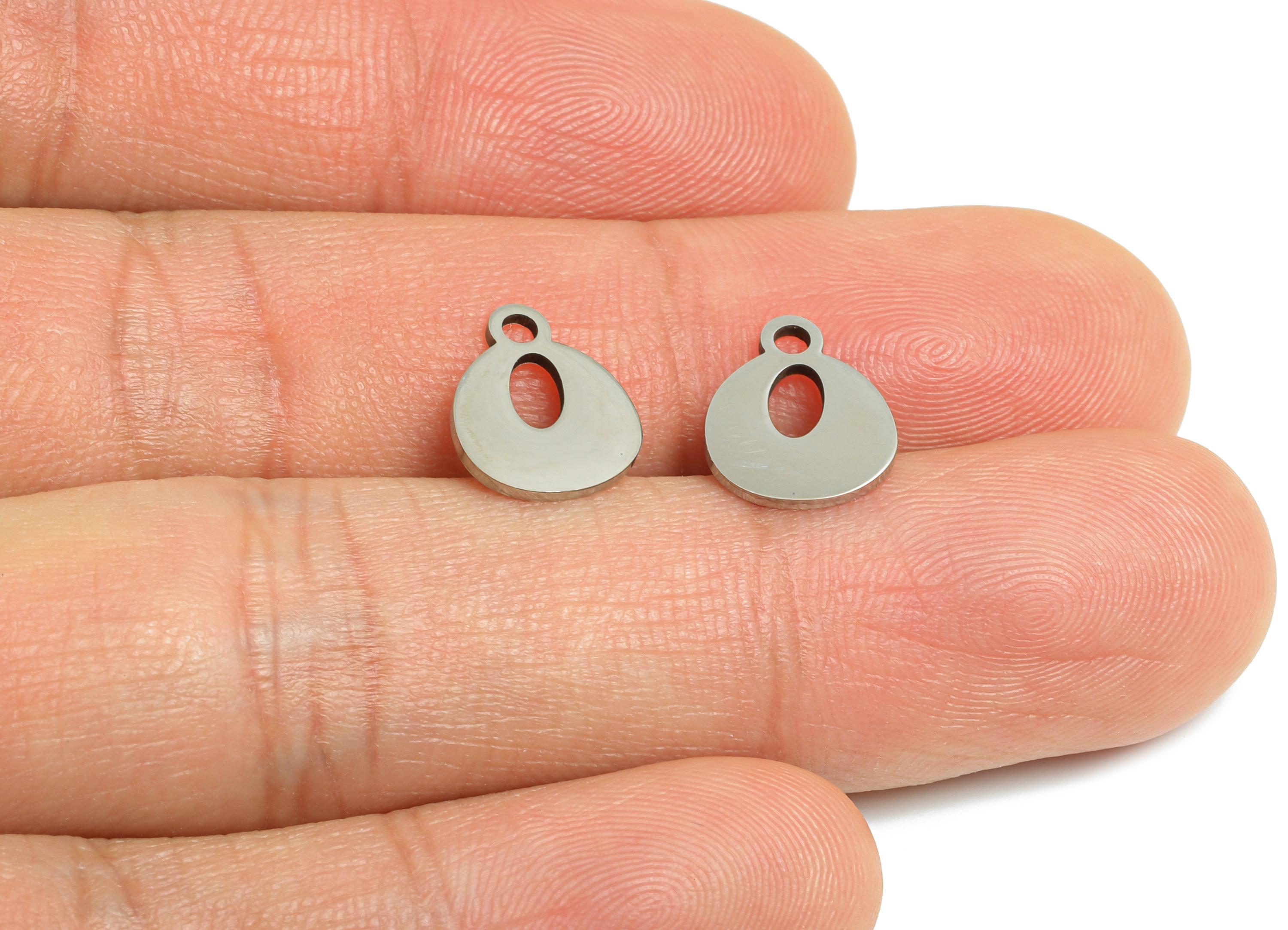 Steel Letter O Charms - Personalized Initial Pendant for Bracelet - Unique Name Jewelry - Stylish Statement DIY - 11.87x9.66x0.98mm - SS2397 - DOMEDBAZAAR