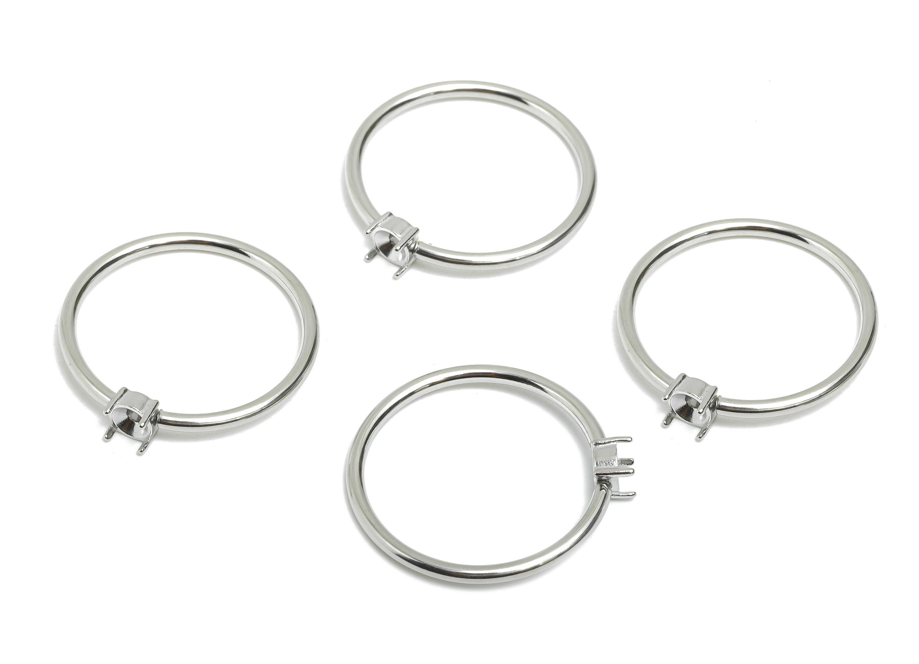 3.5mm Round Setting Ring - Prong Ring Settings - Ring Inner Size #8/18.1mm - Gemstone Holder Cabochon Ring Base - 22x21x1.5mm - SS1552-8 - DOMEDBAZAAR
