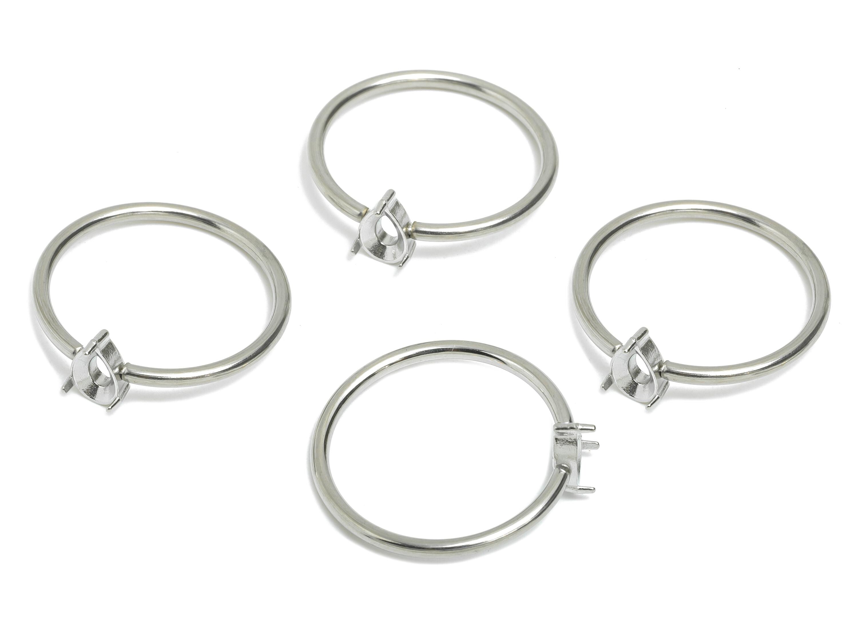4x6mm Teardrop Setting Ring - Prong Ring Settings - Ring Inner Size #7/17.3mm - Gemstone Holder Cabochon Ring Base - 22x20x1.5mm - SS1551-7 - DOMEDBAZAAR