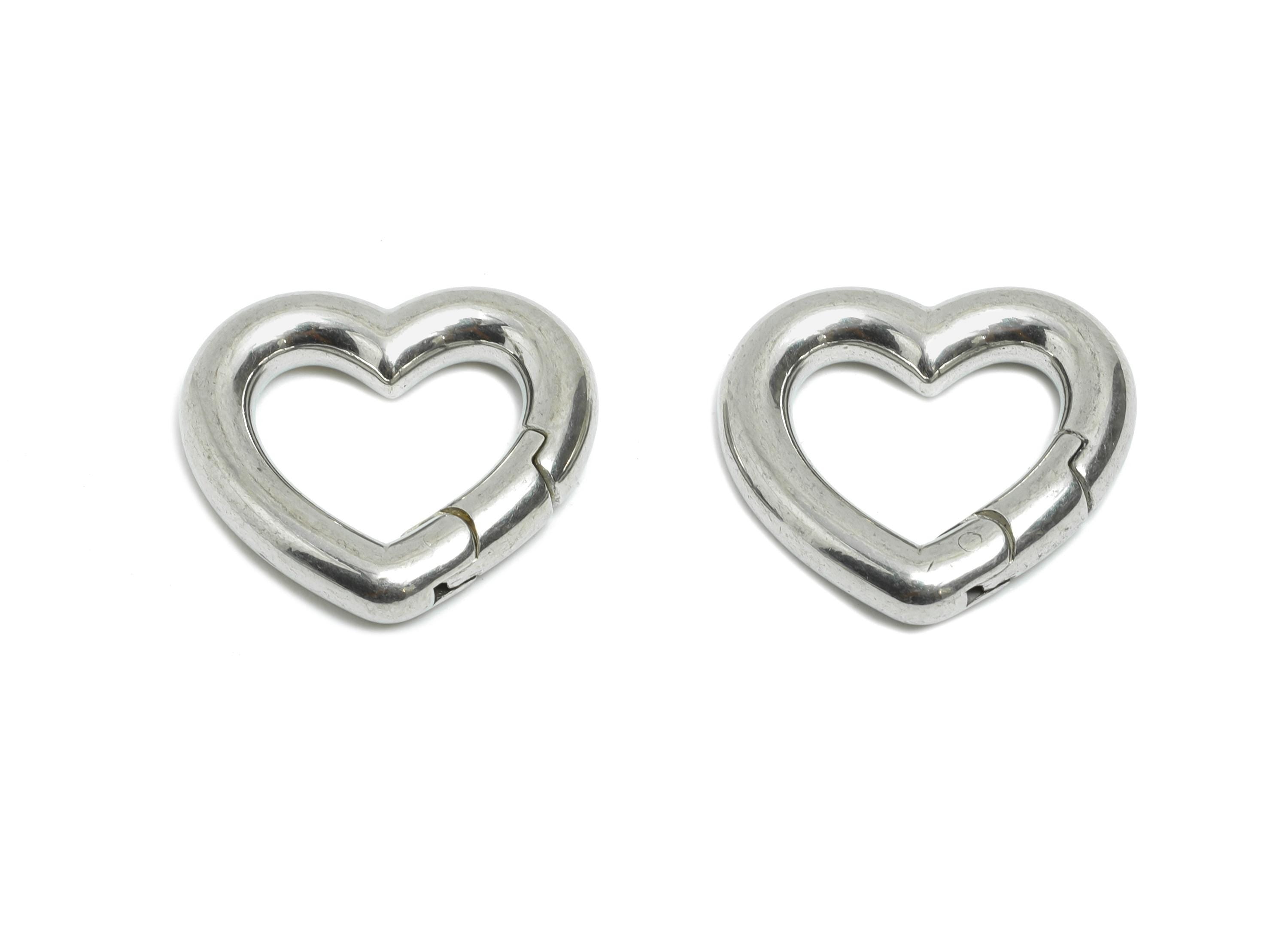 3*17mm Steel Heart Key Chain Clip - Heart Clasp For Key Ring Accessory - Lobster Clasp Alternative - Heart Connector - 16x17x3mm - SS1540 - DOMEDBAZAAR