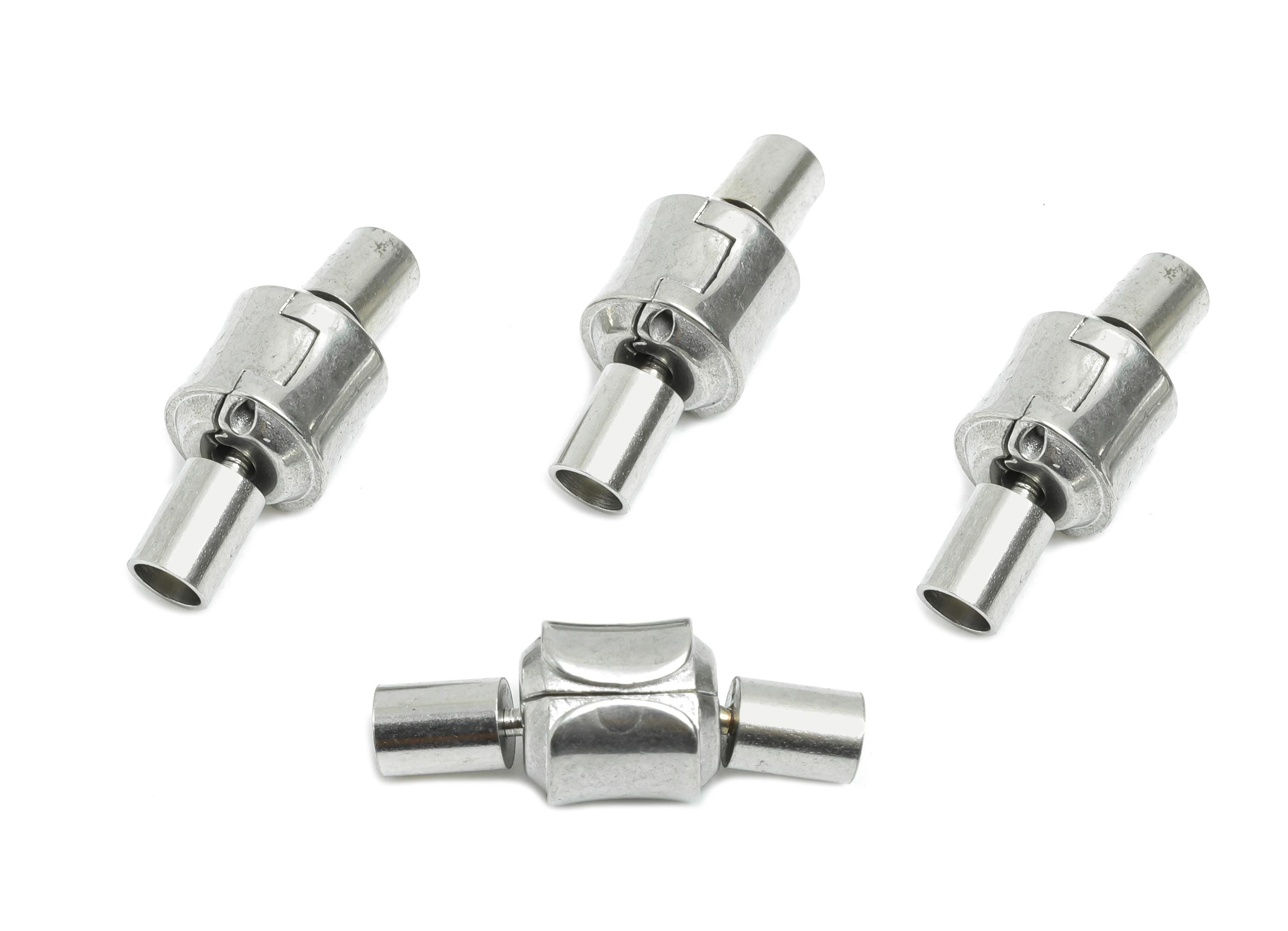 Steel Tube Connector - Stainless Steel Openable Clasp - Jewelry Clasp Connector - Steel Lock for DIY Necklace Bracelet - 19x7x7.7mm - SS1546 - DOMEDBAZAAR